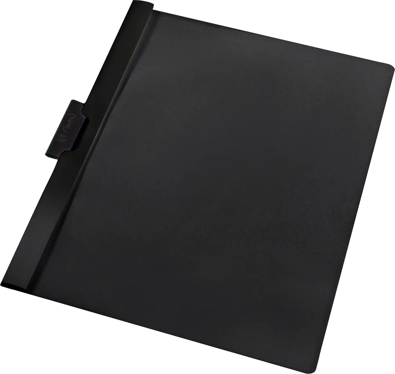 herlitz Klemmhefter A4 PVC schwarz 30 Blatt Vorderdeckel mit Metallclip