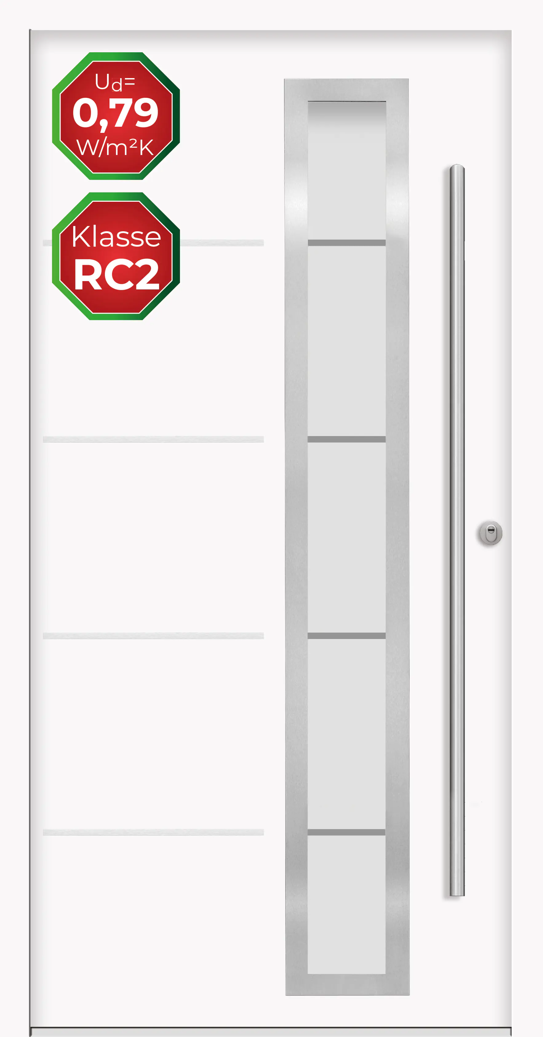 Splendoor Haustür Passivedoor Premium B06 RC2 Weiß DIN Rechts 110 x 210 cm