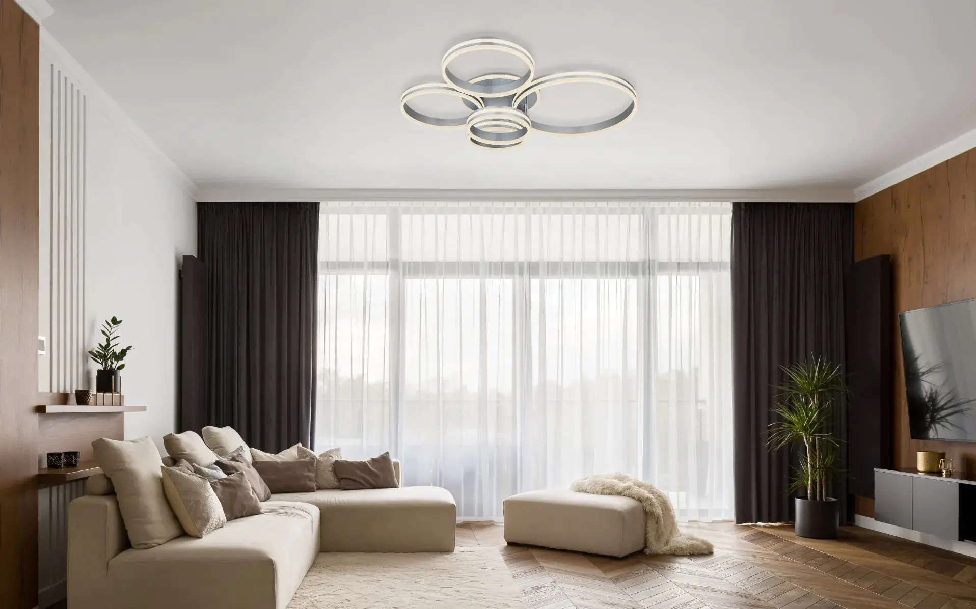 Globo LED Deckenleuchte Rubio 5 Ringe
