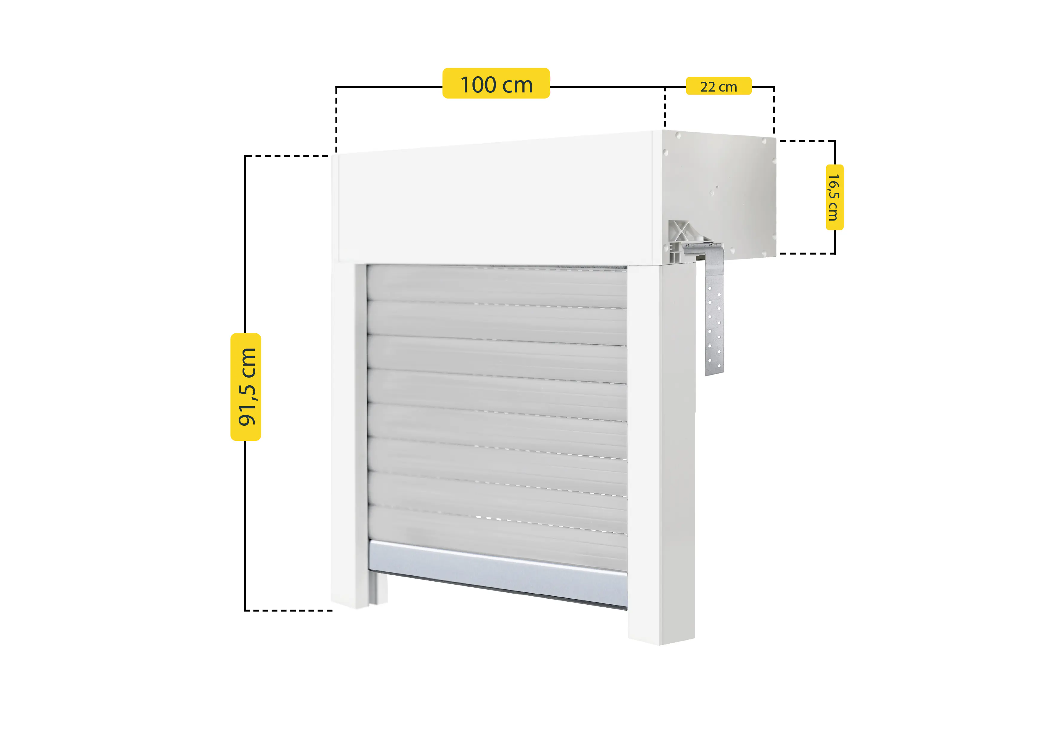 Schellenberg Aufsatzrollladen-Set für Fenster 100 x 75 cm weiß/grau