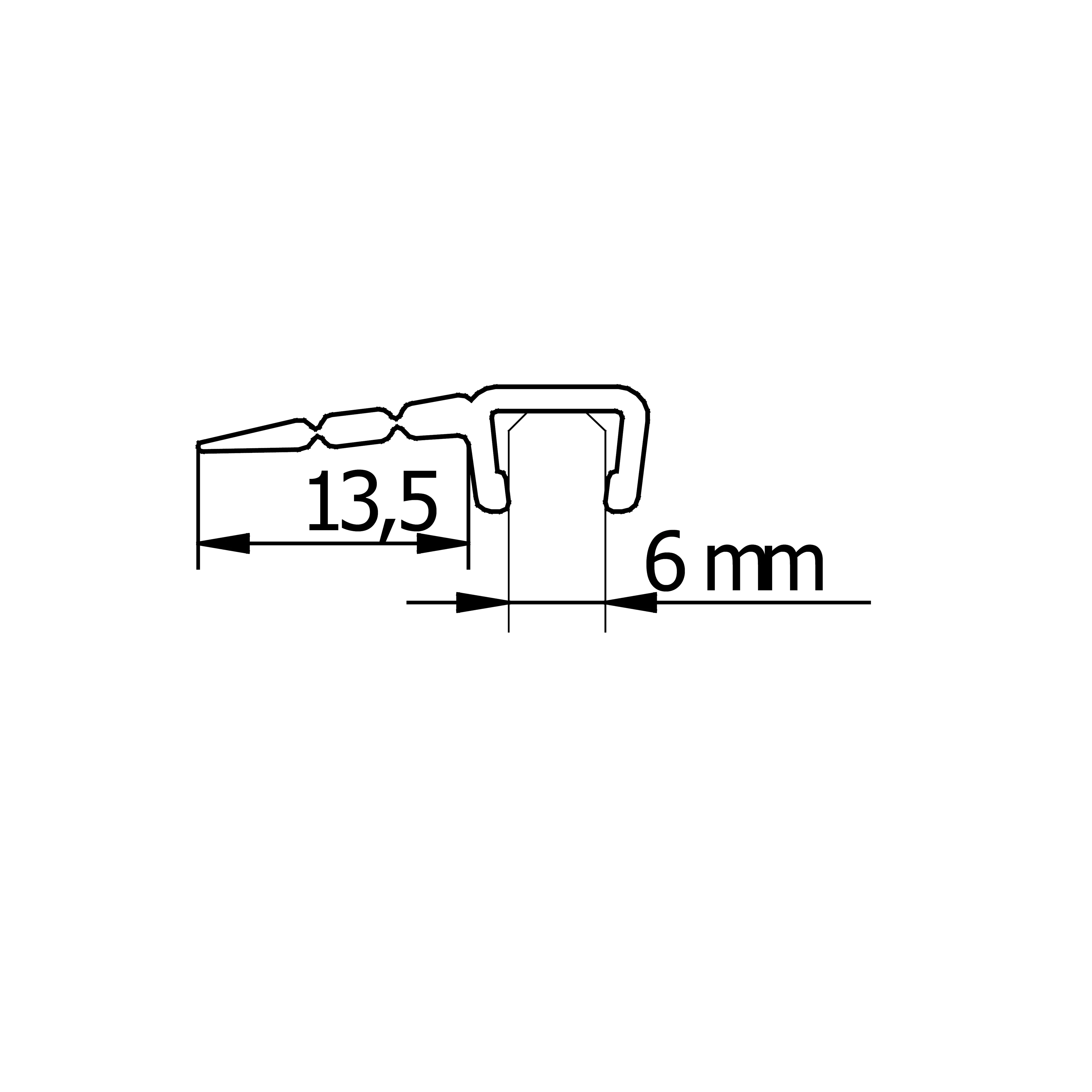 Schulte Duschdichtung gerade Glasstärke: 6 mm Länge: 200 cm