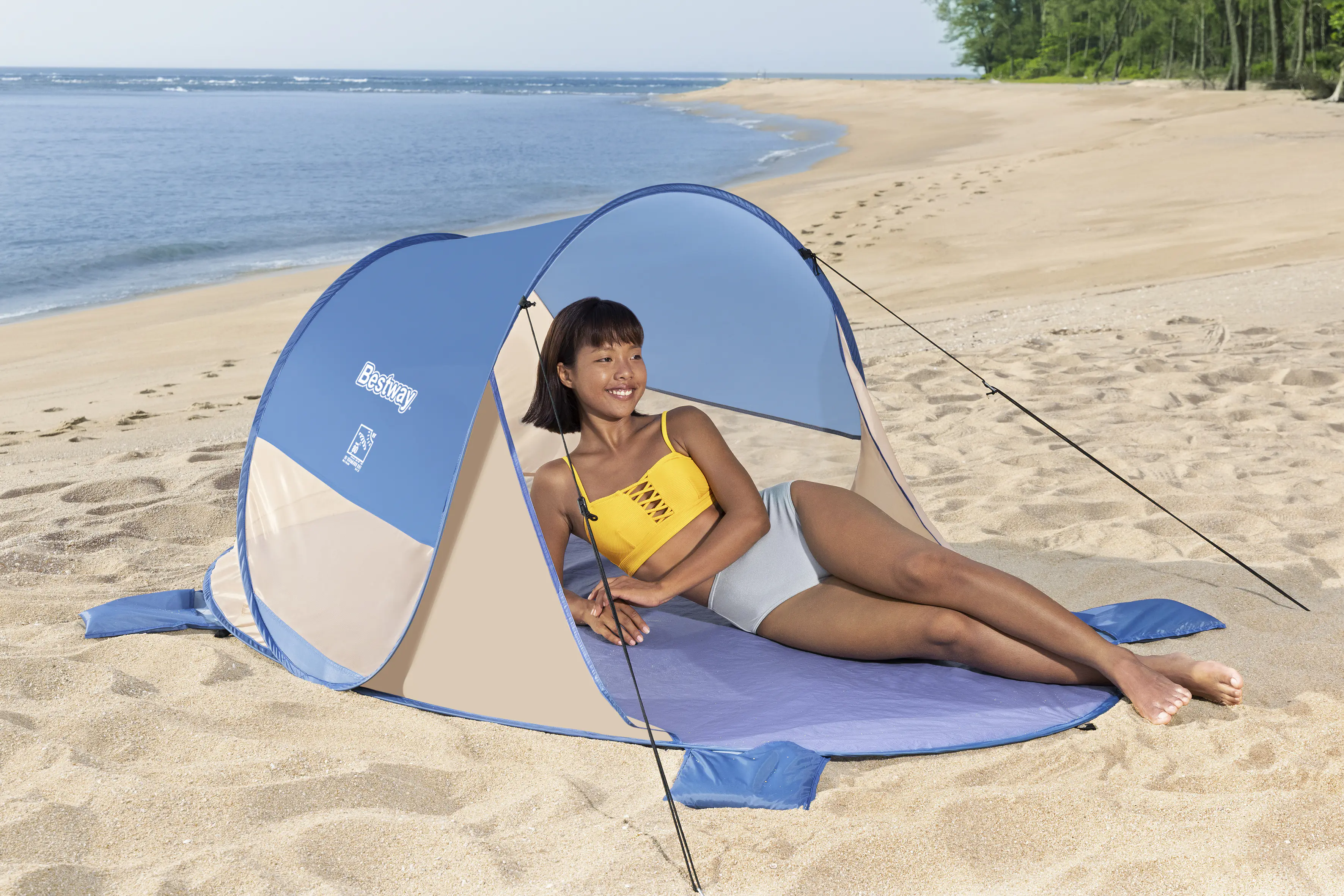 Bestway Zelt Strandmuschel Beach Quick 2 blau 200 x 120 x 90 cm