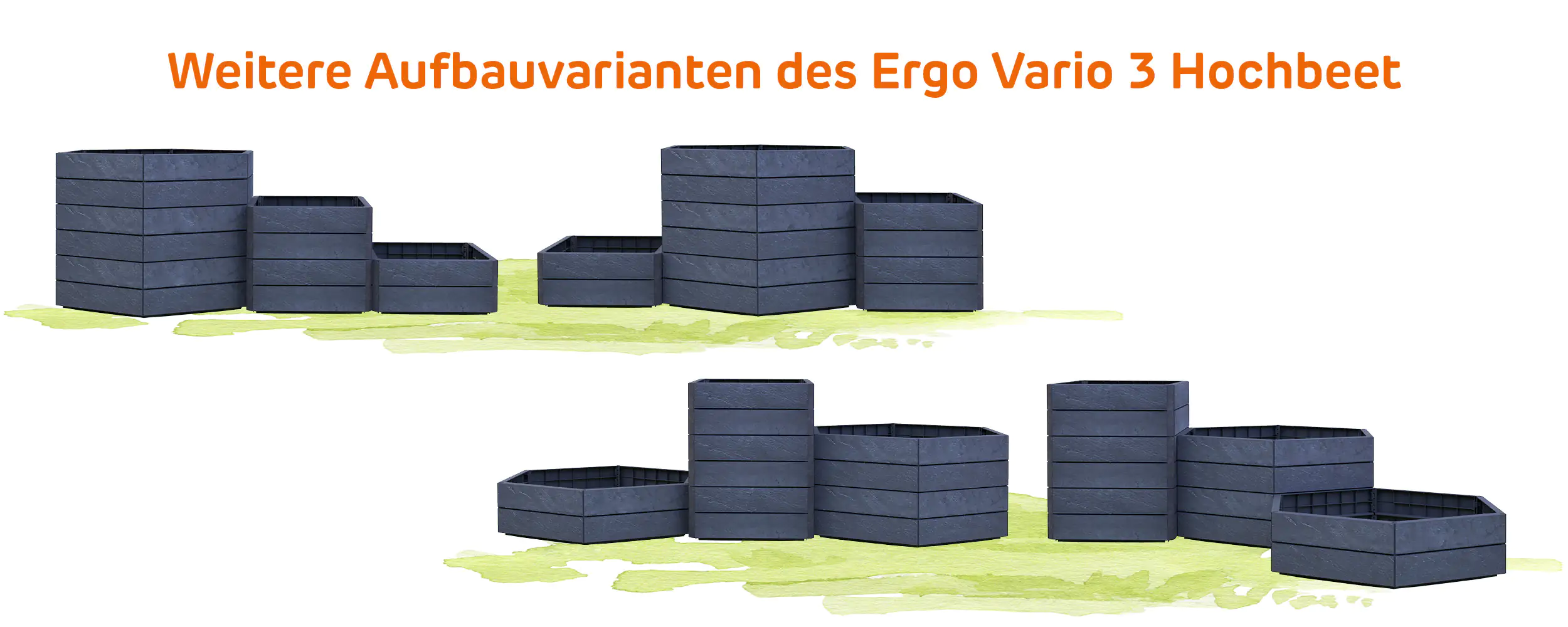 Garantia Hochbeet Ergo Vario 3, stone, Flora Wassersystem