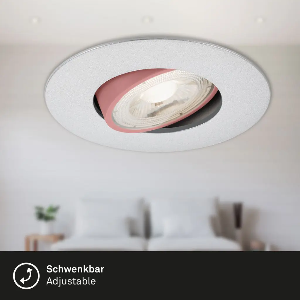 Briloner 3er Set LED Einbauleuchte Nava Move chrom-matt Ø 9 cm warmweiß
