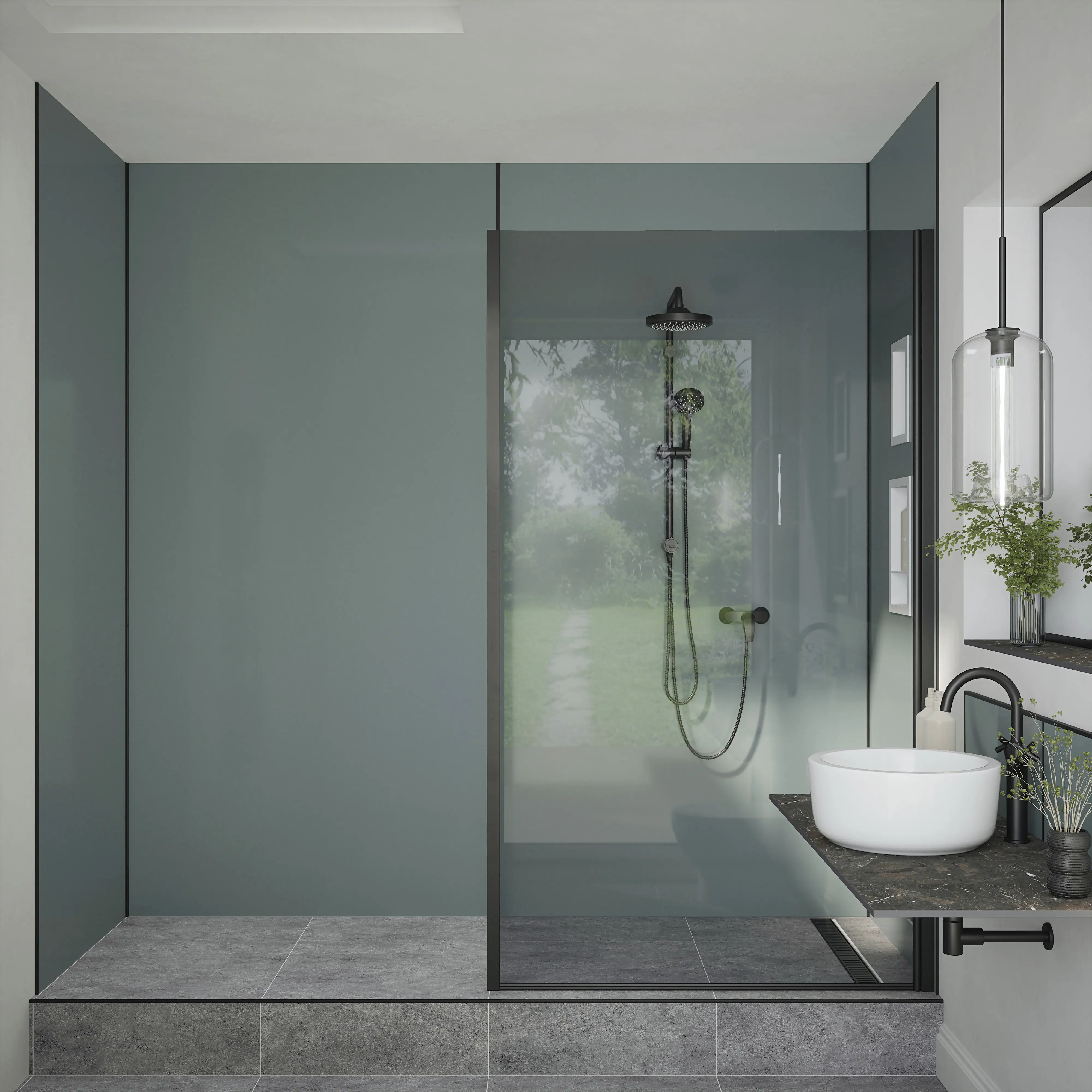 Wetwall Alloy Wandpaneel  Glacier White/Neptune Blue 90 x 244 cm 