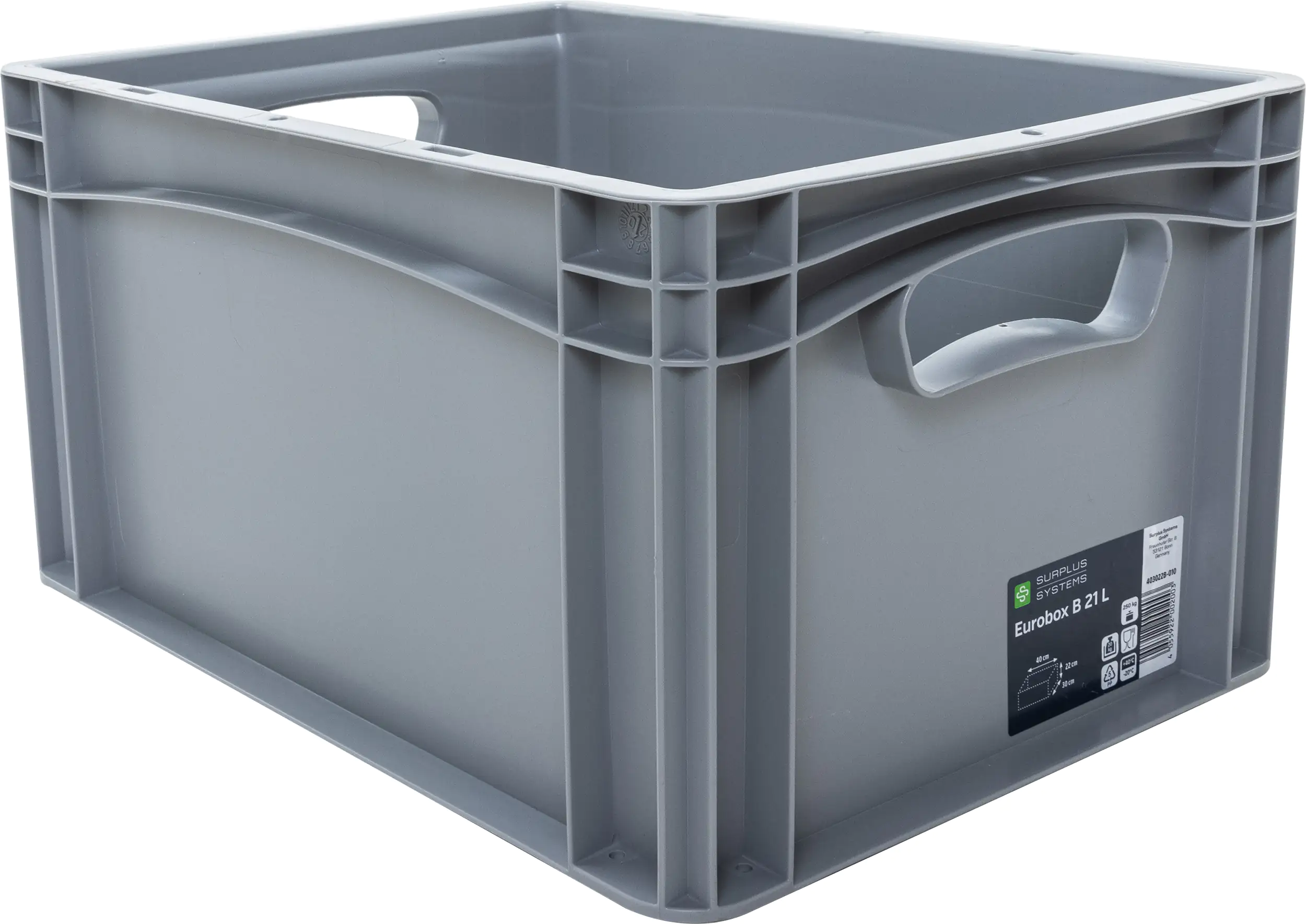 Eurobox 40 x 30 x 22 cm, 20,8 L, grau