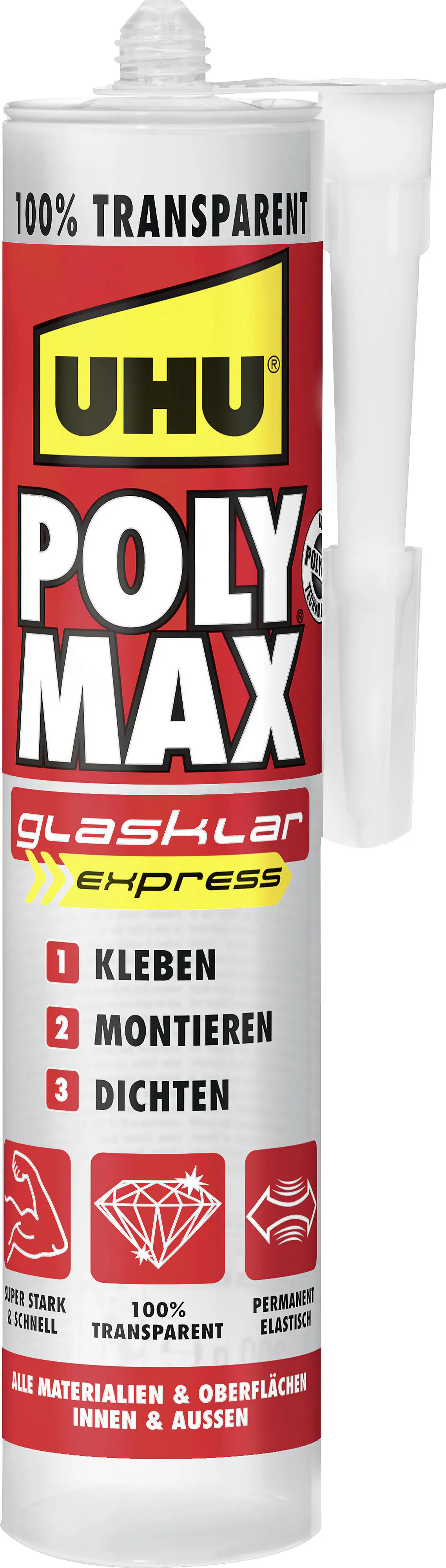 UHU Poly Max Power Montagekleber 300g, transparent