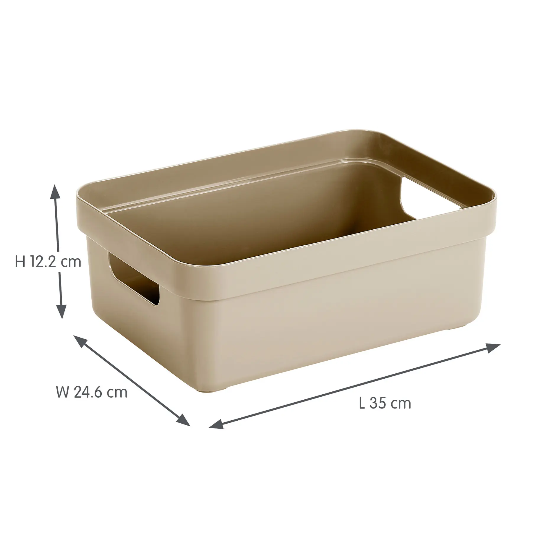 Sunware Aufbewahrungsbox Sigma Home mit Griffen 35 x 24,6 cm 9 L beige 3er Set