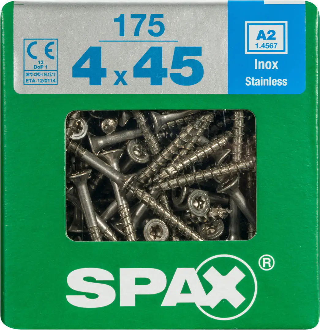 Spax Universalschrauben 4.0 x 45 mm TX 20 - 175 Stück Edelstahl
