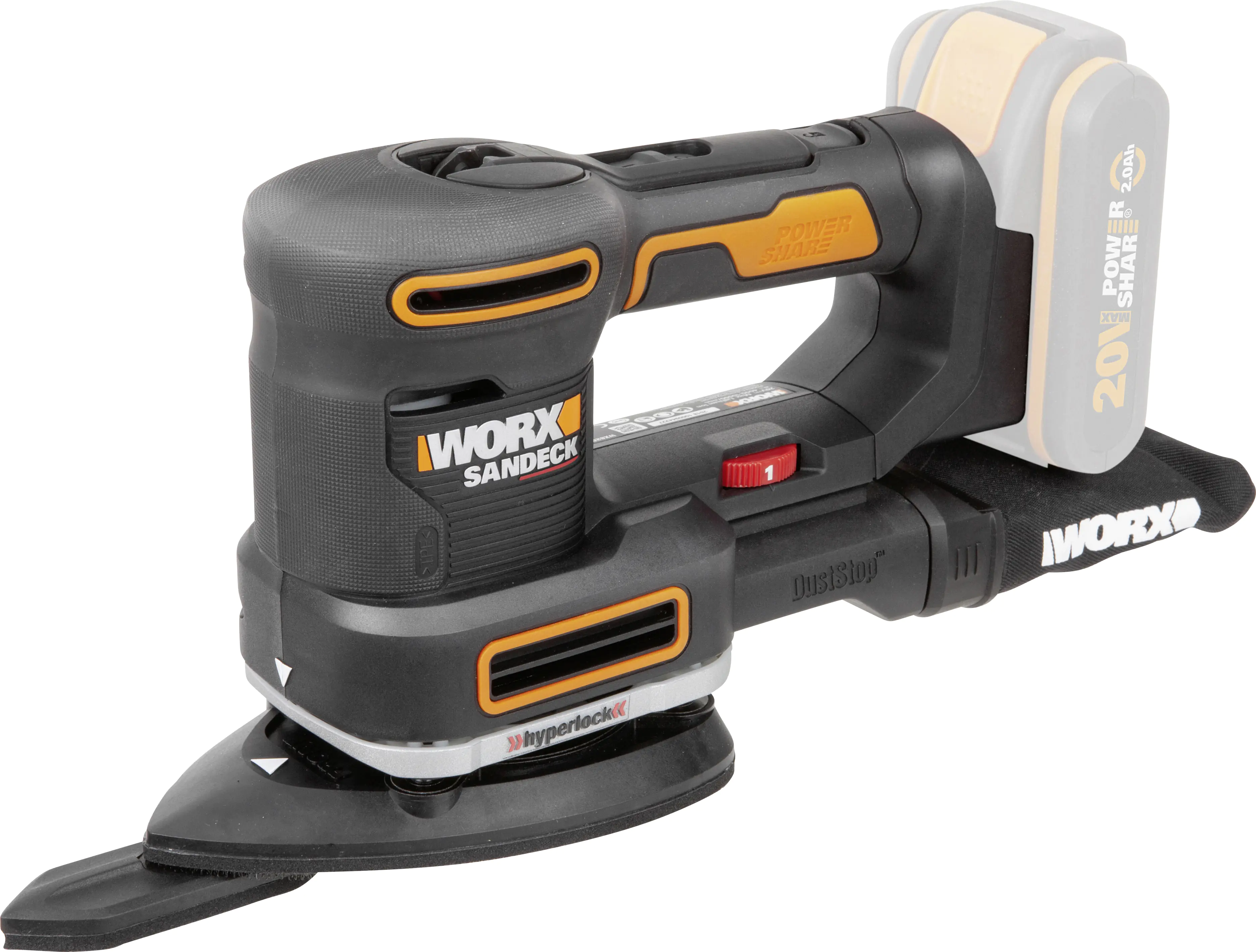 Worx Akku-Multischleifer Sonicrafter WX820.9 20 V ohne Akku & Ladegerät