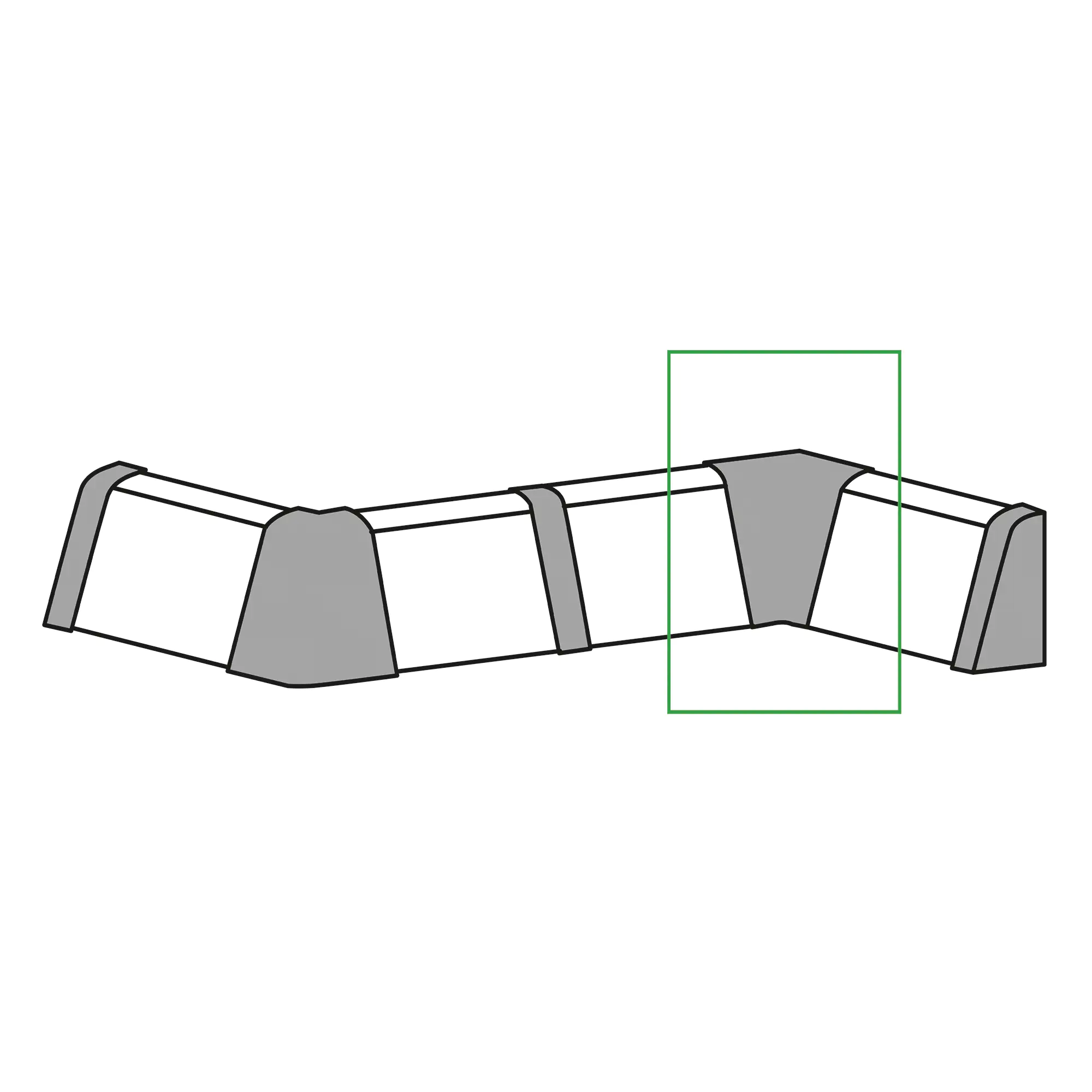 Neuhofer Innenecke 30 x 30 x 60 mm Eiche