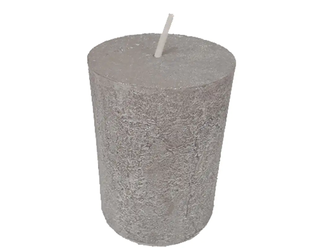 House of Rustic Kerze 12 cm silber