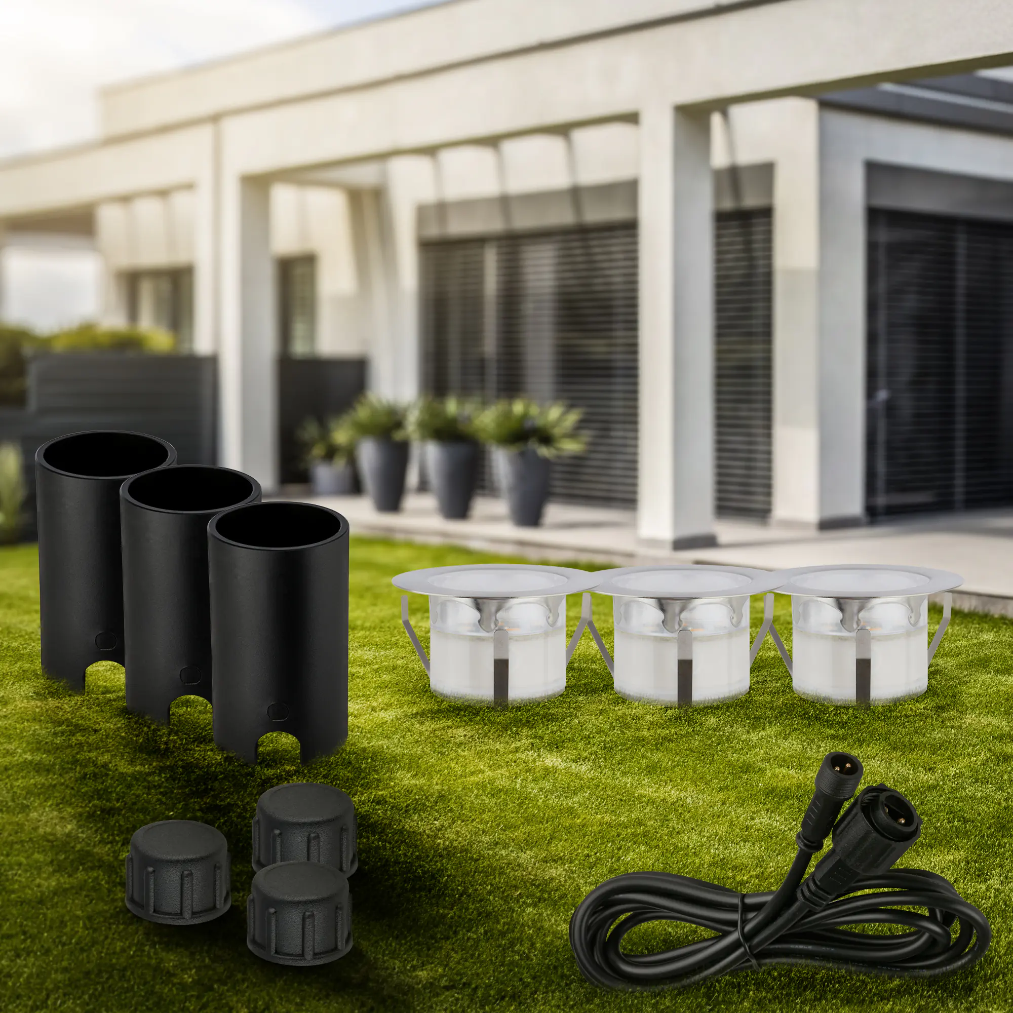 Briloner LED Boden-Einbaustrahler Connect to Shine3er Ergänzungsset 3x 1W warmweiß