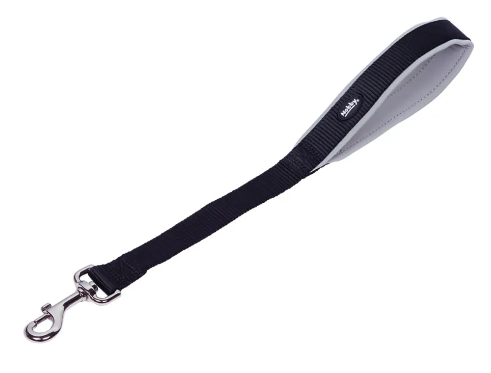 Nobby Hundeleine Kurzführer "Classic Preno" hellgrau 30 cm x 25/30 mm