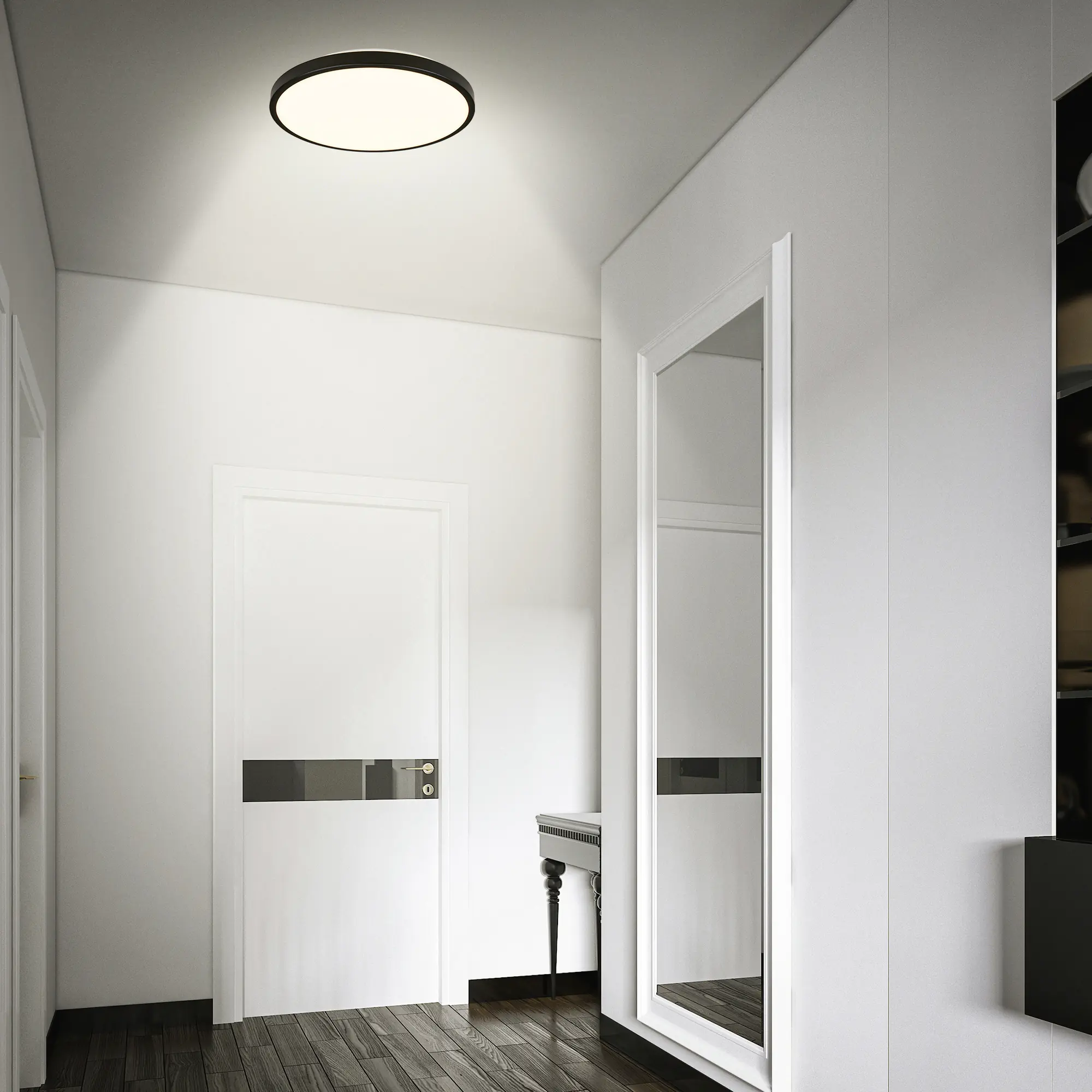 Briloner LED-Deckenleuchte Walk mit Bewegungsmelder Ø 29 x 6,5 cm warmweiß schwarz