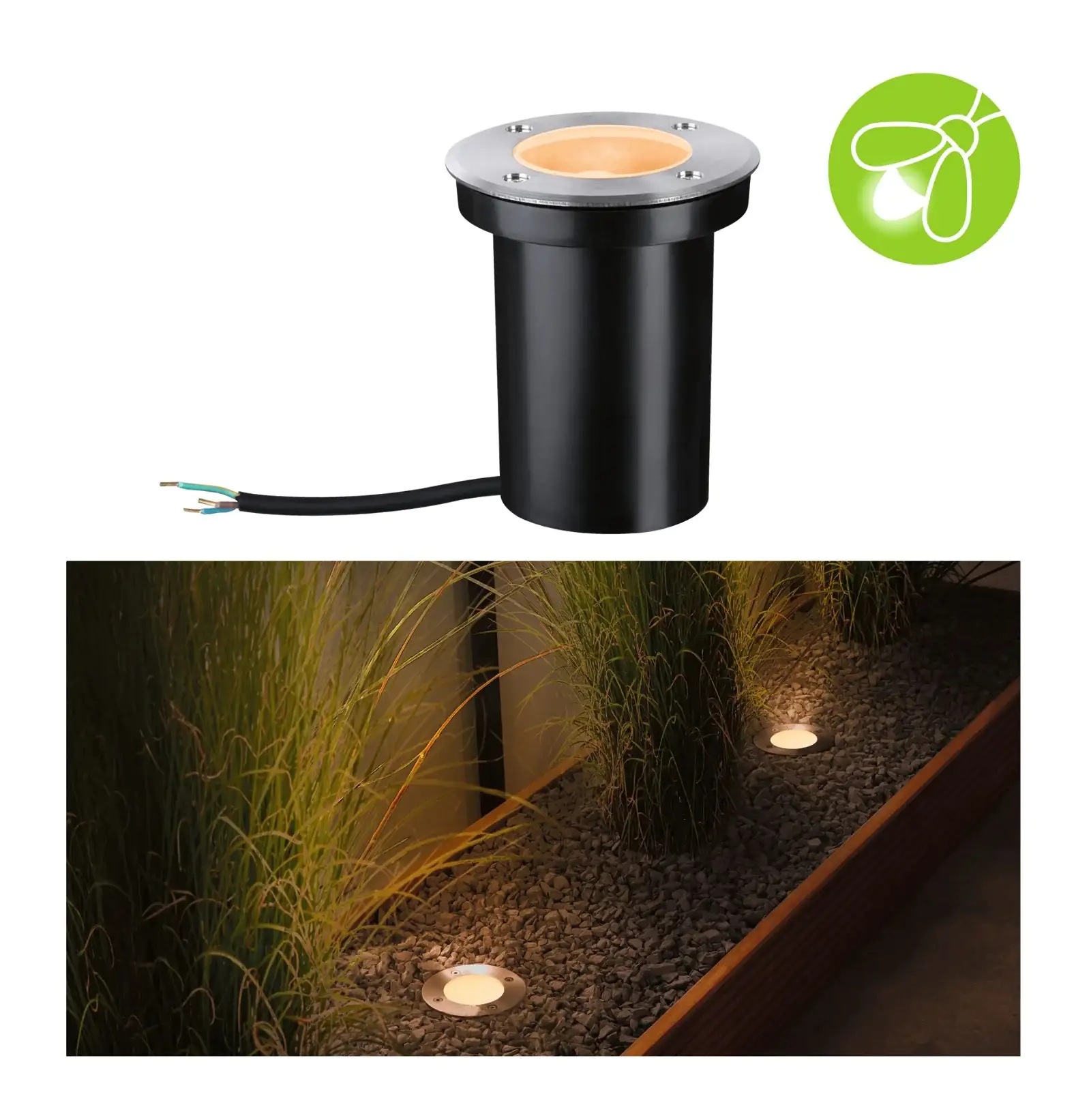 Paulmann LED Bodeneinbauleuchte Goldlicht edelstahl Ø 11cm