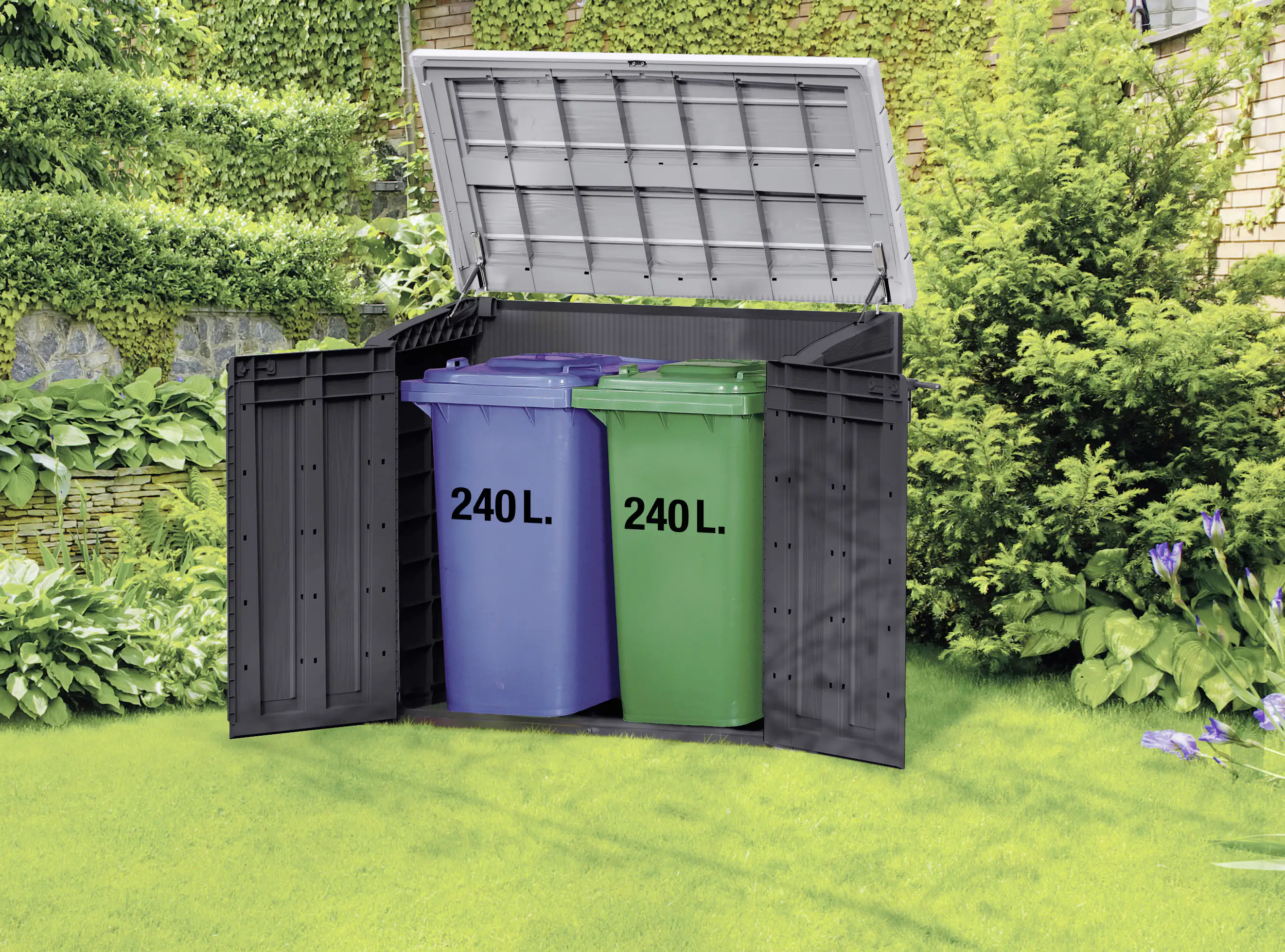 Keter Mülltonnenbox Gartenbox Store it Out Max schwarz/grau