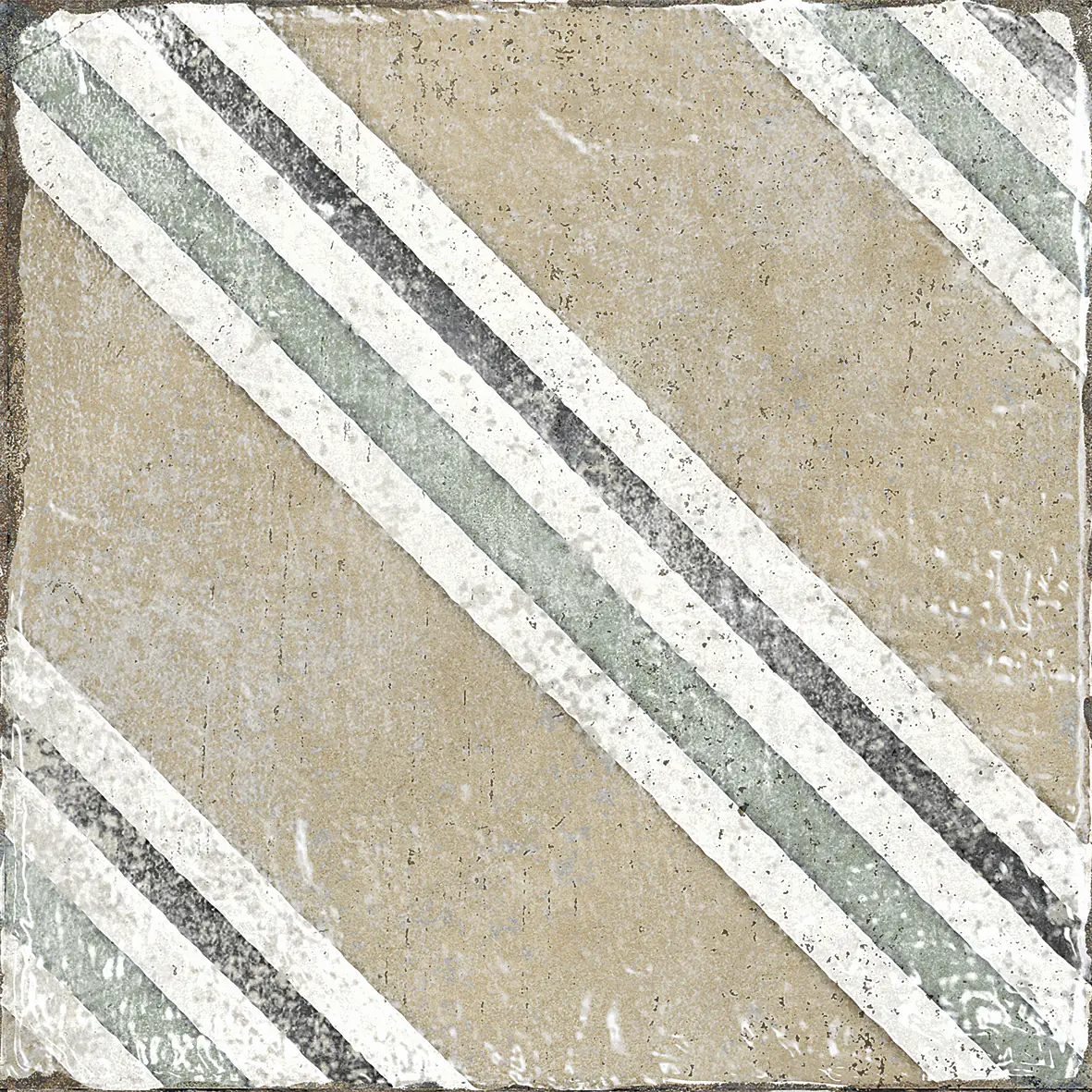 Bodenfliese Feinsteinzeug Marrakesh 20 x 20 cm blau-beige