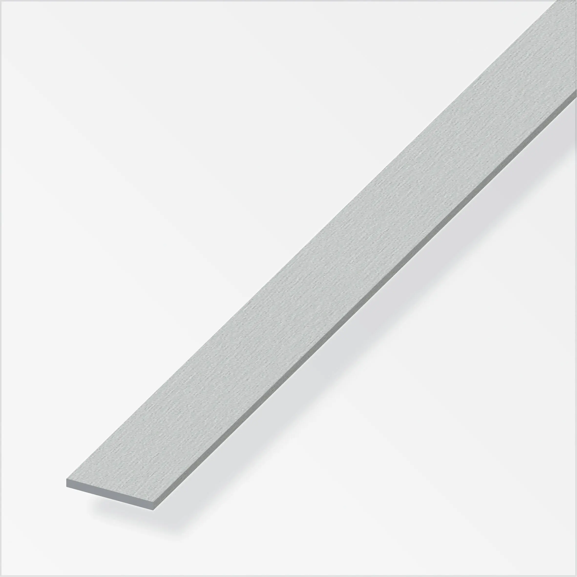 alfer Flachprofil Aluminium eloxiert gebürstet Edelstahl-Optik