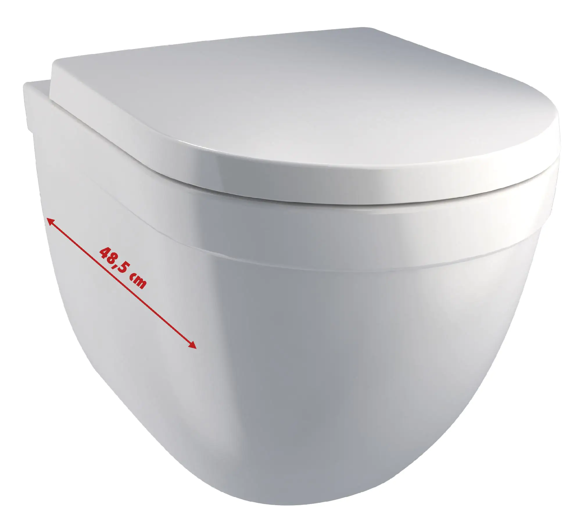 Primaster Wand WC spülrandlos Megara Tiefspüler weiß inkl. WC Sitz