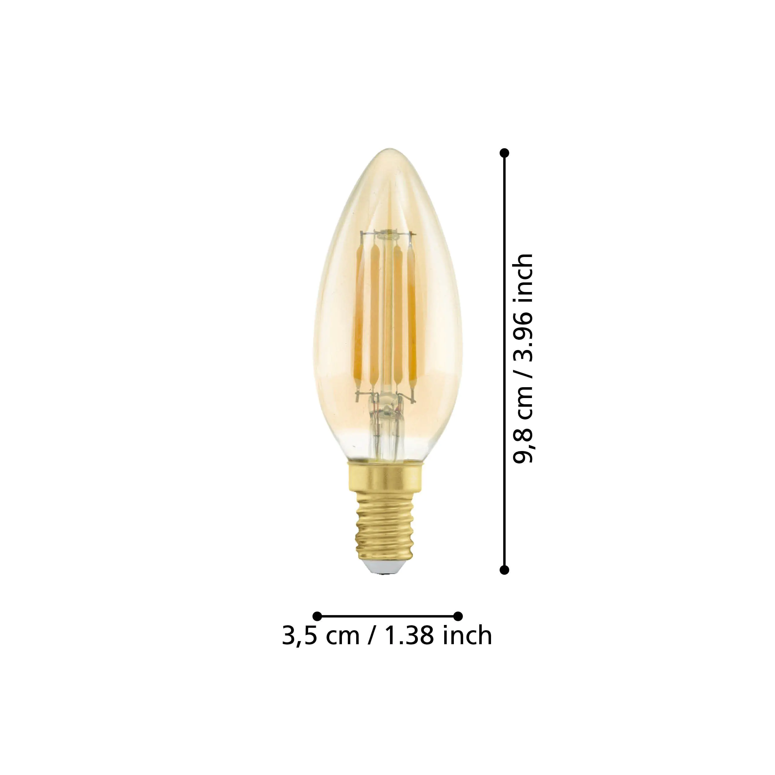 Eglo LED Leuchtmittel C35 E14 Kerzenform 4 W warmweiß amber