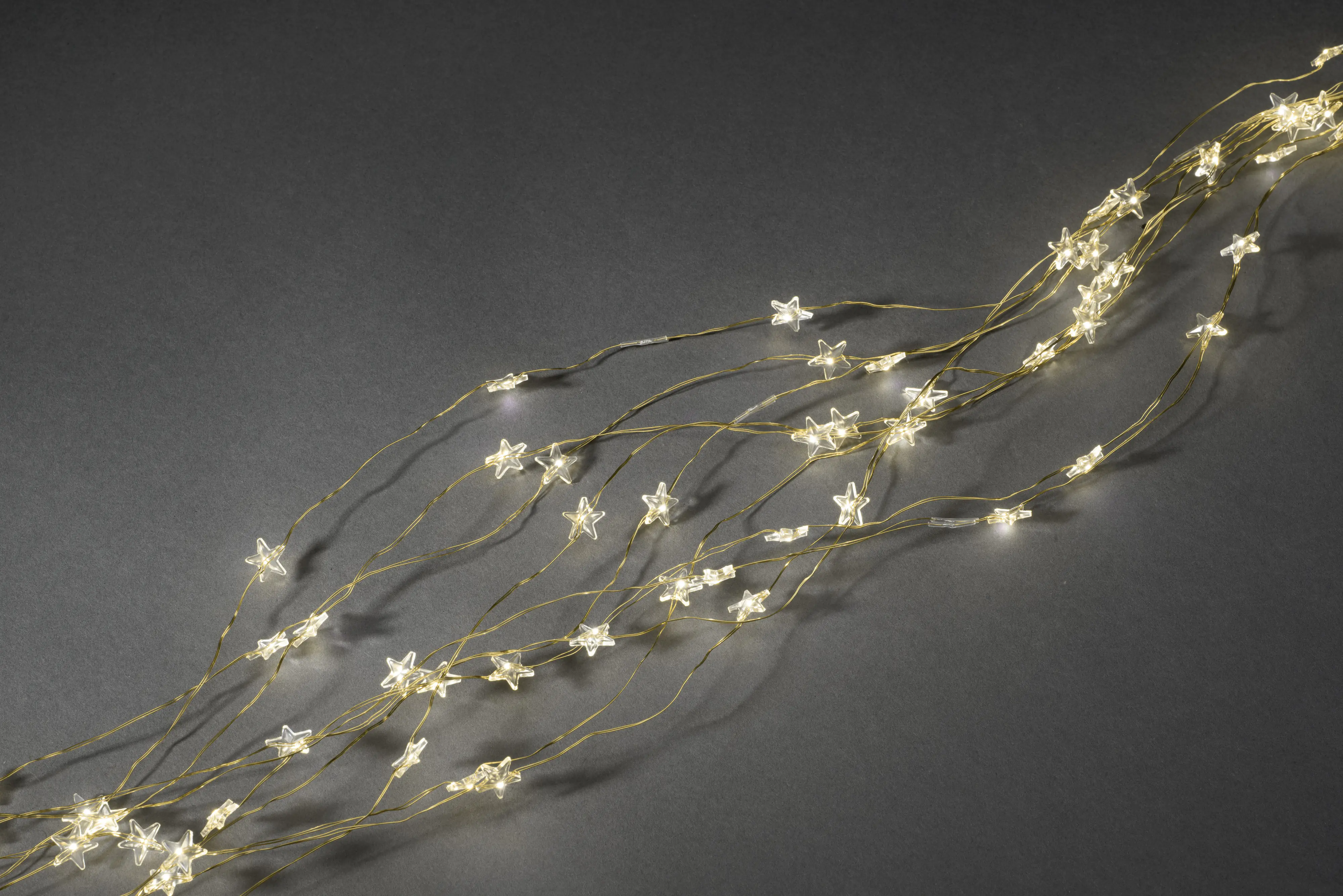 Konstsmide LED Sternenlametta gold 10 Stränge à 9 Dioden warmweiß
