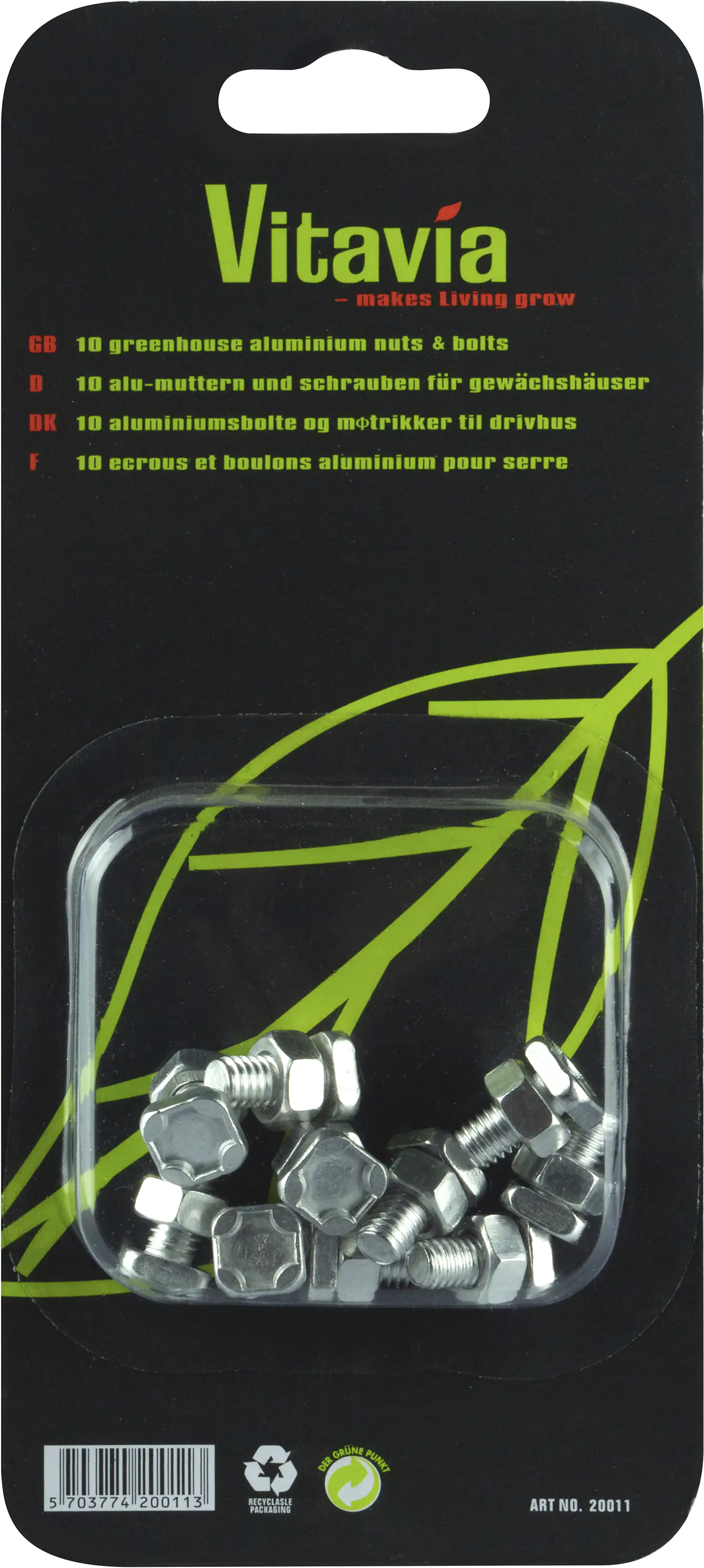 Vitavia Schrauben- und Mutternsatz Aluminium