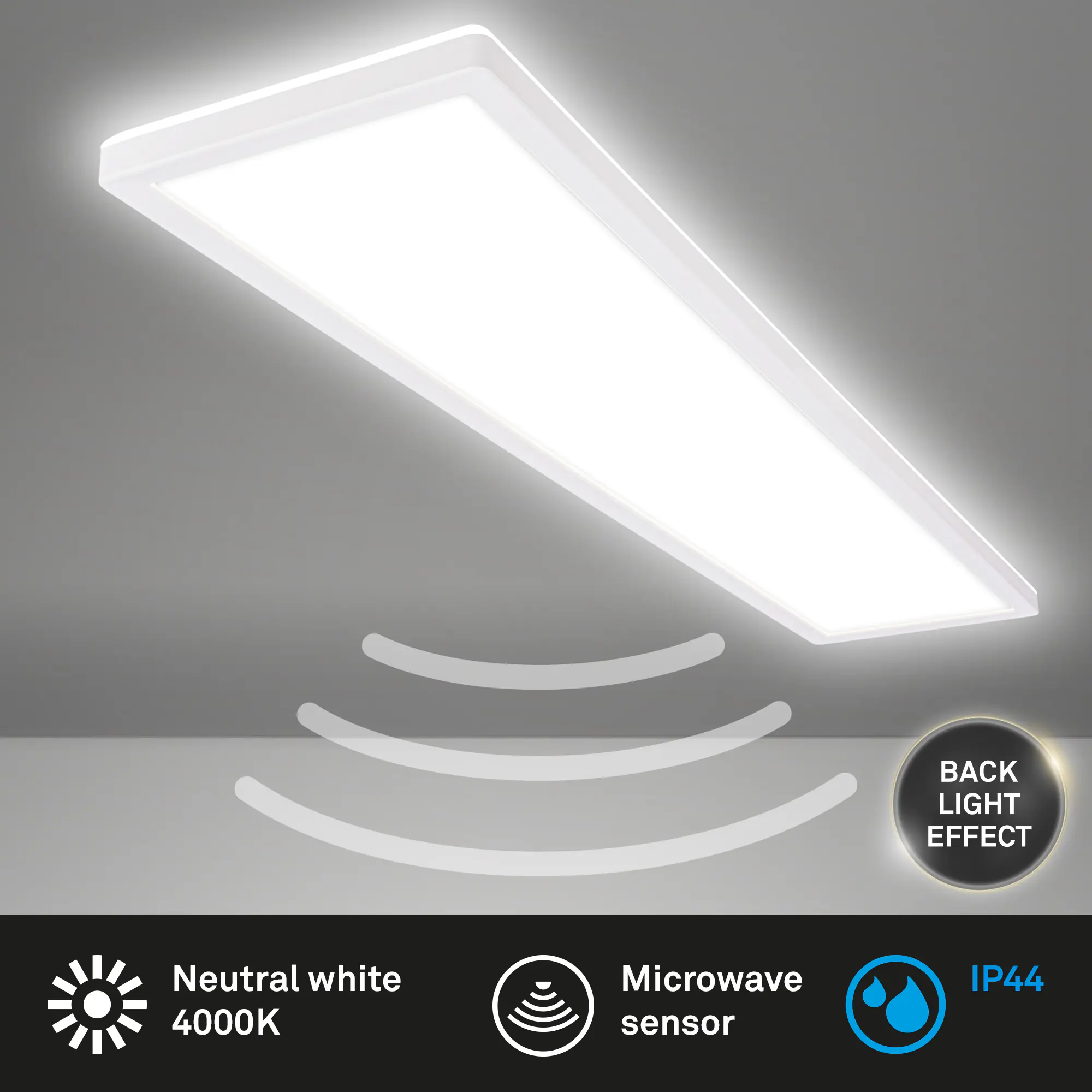 Briloner LED Deckenlampe Move 36W 98x20x3 cm weiß Bewegungssensor neutralweiß