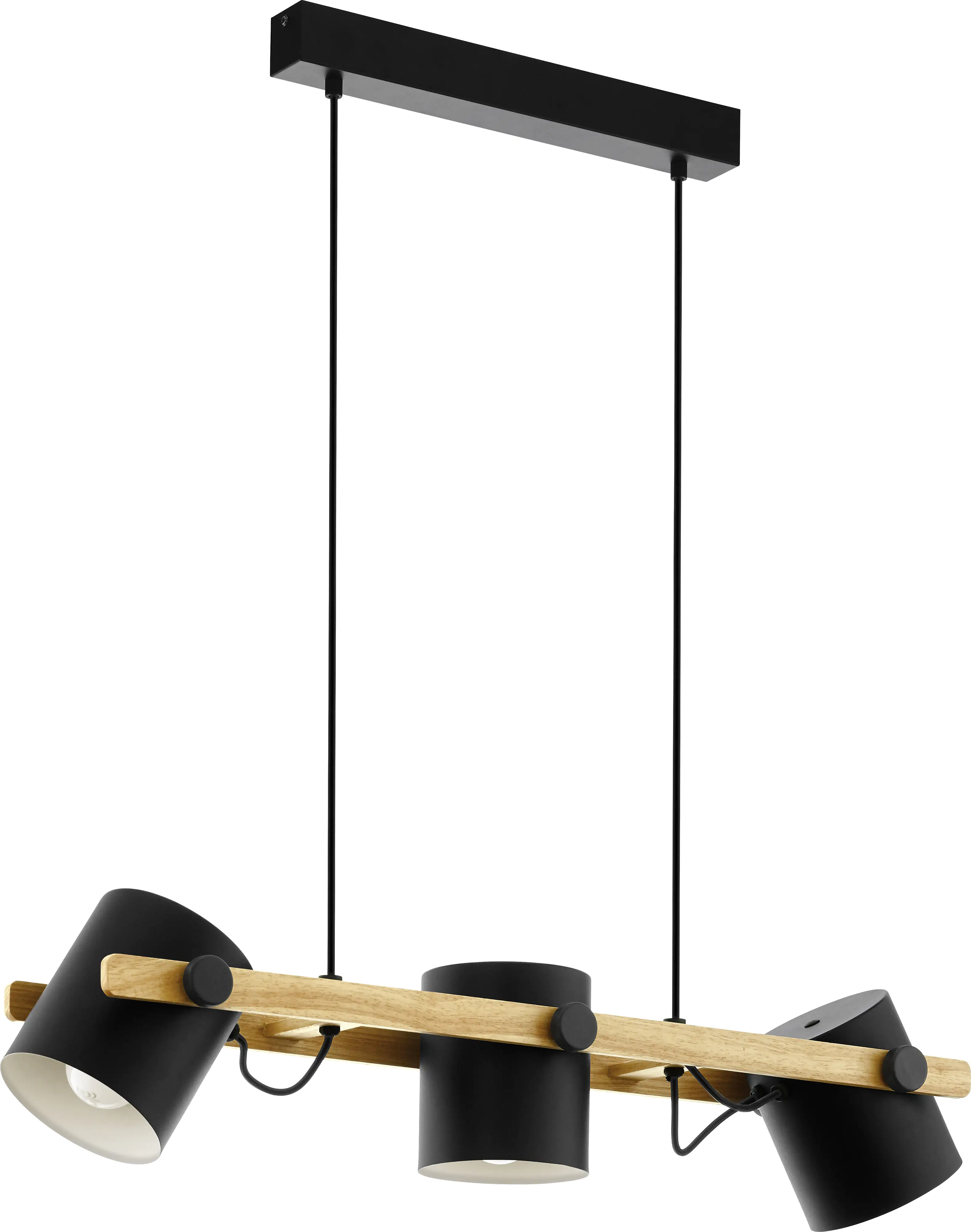 Eglo Pendelleuchte Hornwood schwarz-creme-braun 78 x 21 cm E27