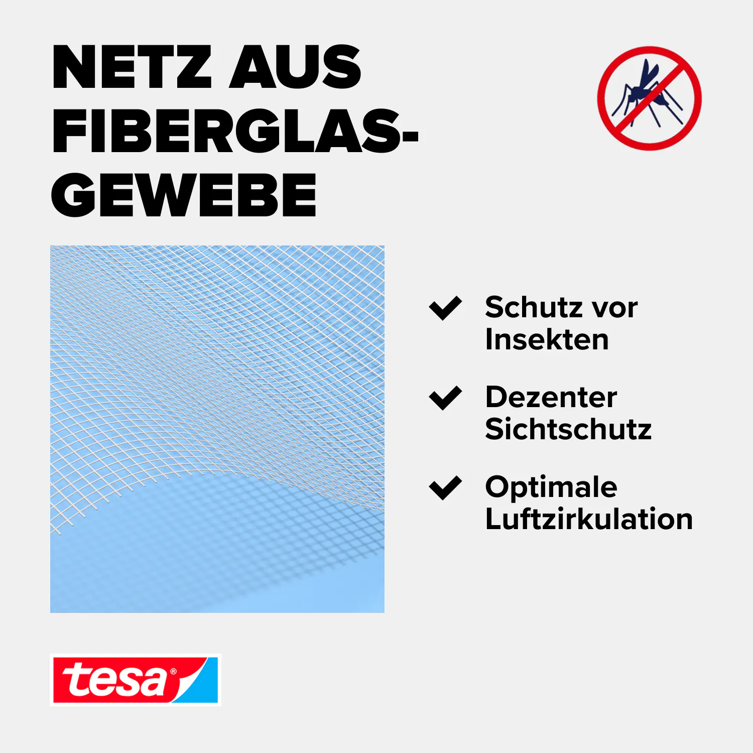 tesa Insektenschutz-Gitter COMFORT Ersatzrolle 120 x 250 cm weiß