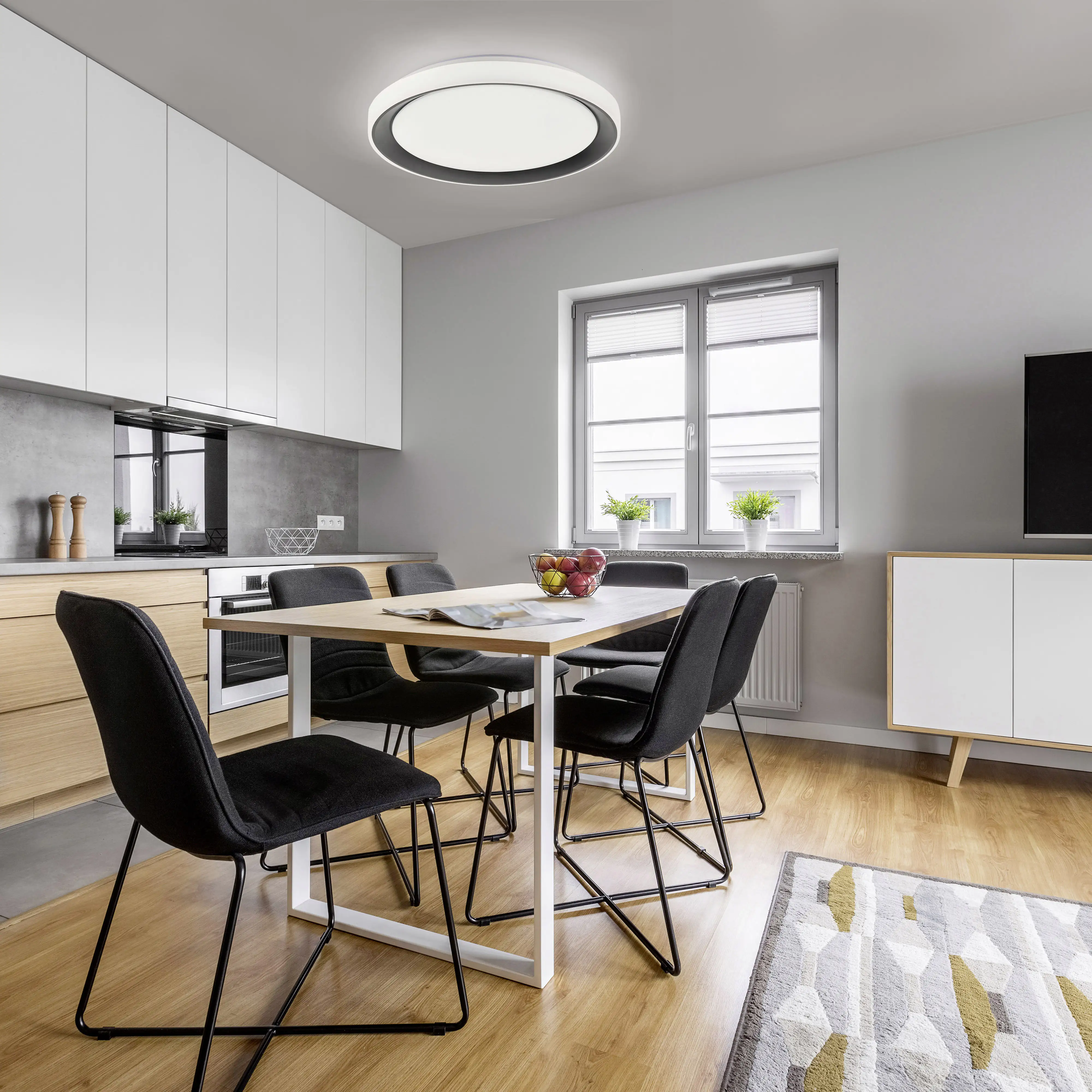 JustLight LED Deckenleuchte Disc Lola Smart schwarz, Smart Home