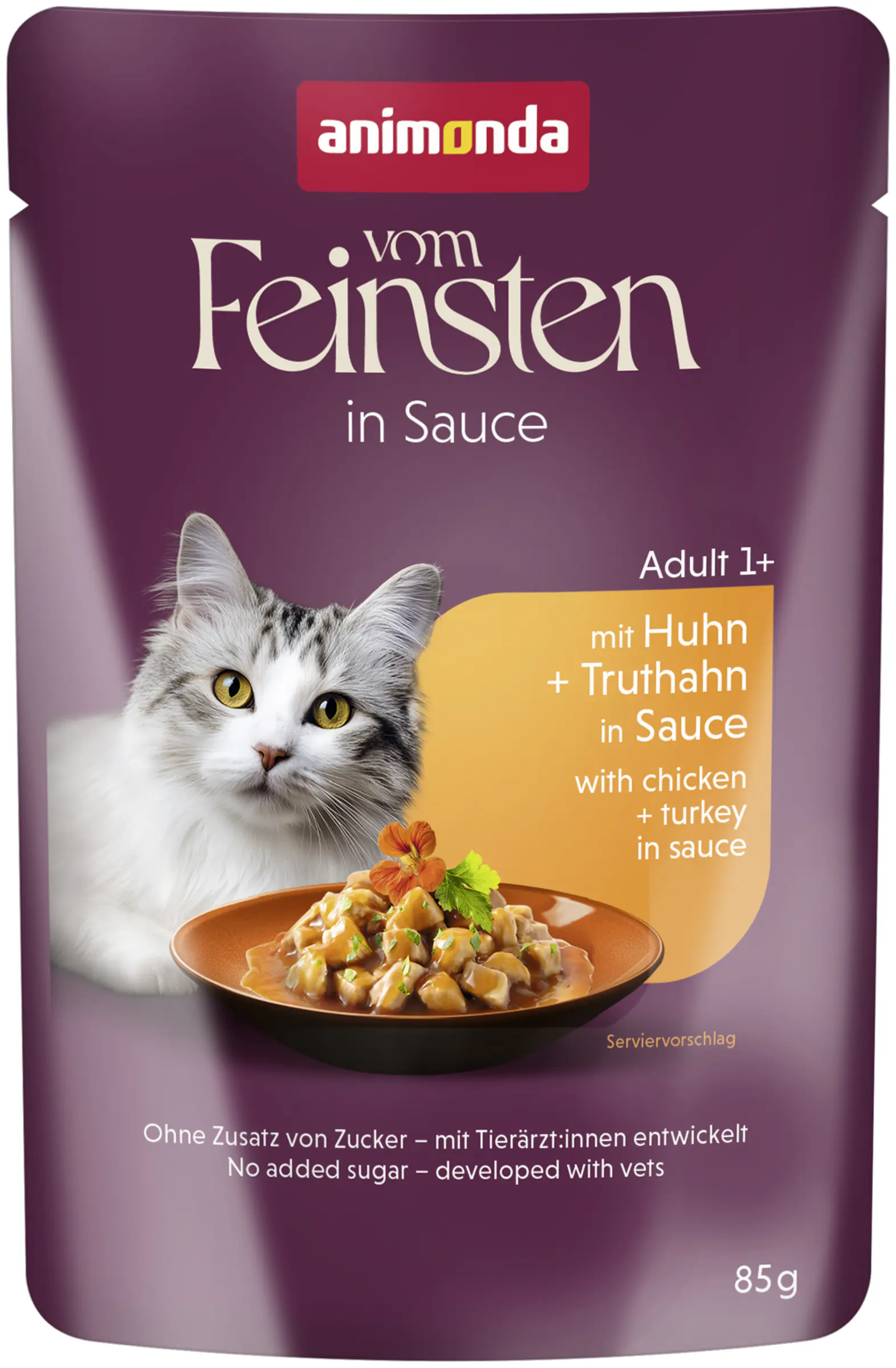 Animonda vom Feinsten Raffinesse Katzennassfutter Adult 85 g Huhn & Truthahn in Sauce