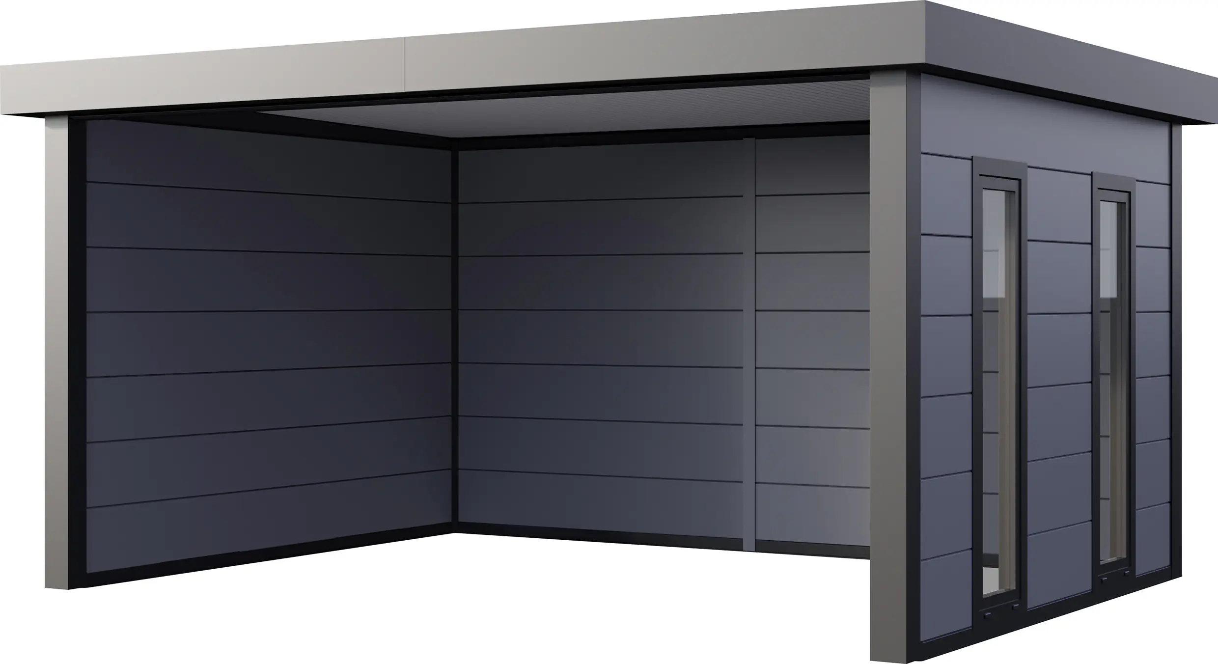 Telluria Pavillon Singolo 4836 mit Fenstern lichtgrau 478 x 358 cm