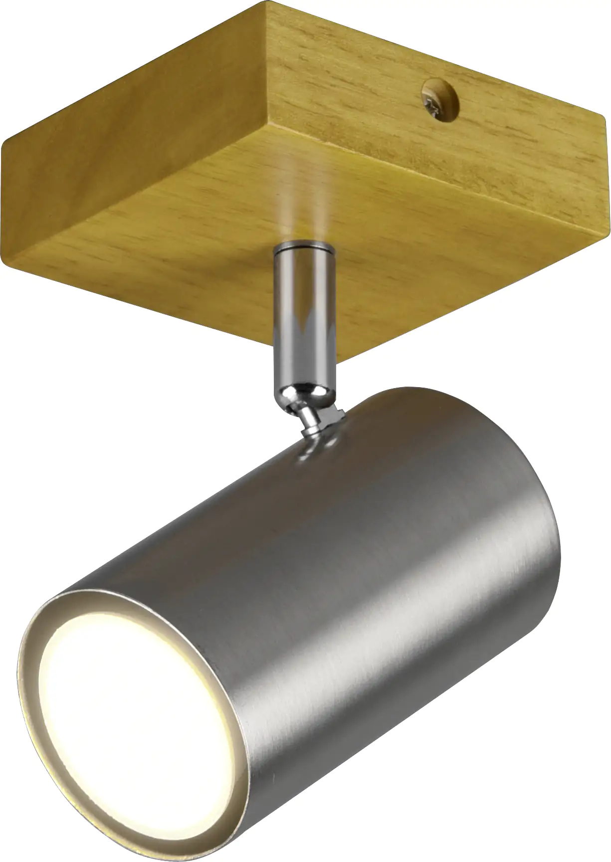 Trio Leuchten 1er Spot Marley GU10, nickel-matt, holzfarbig
