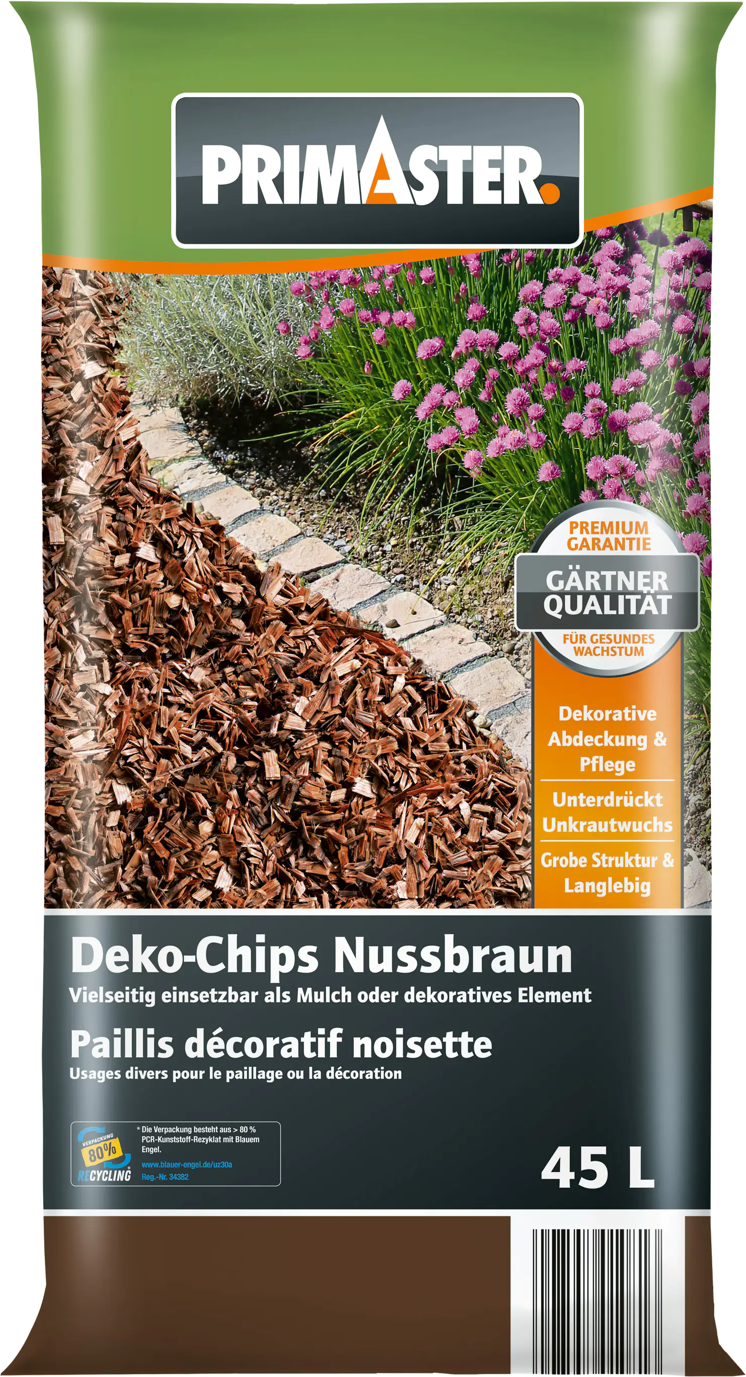 Primaster Hackschnitzel Garten nussbraun 45 L