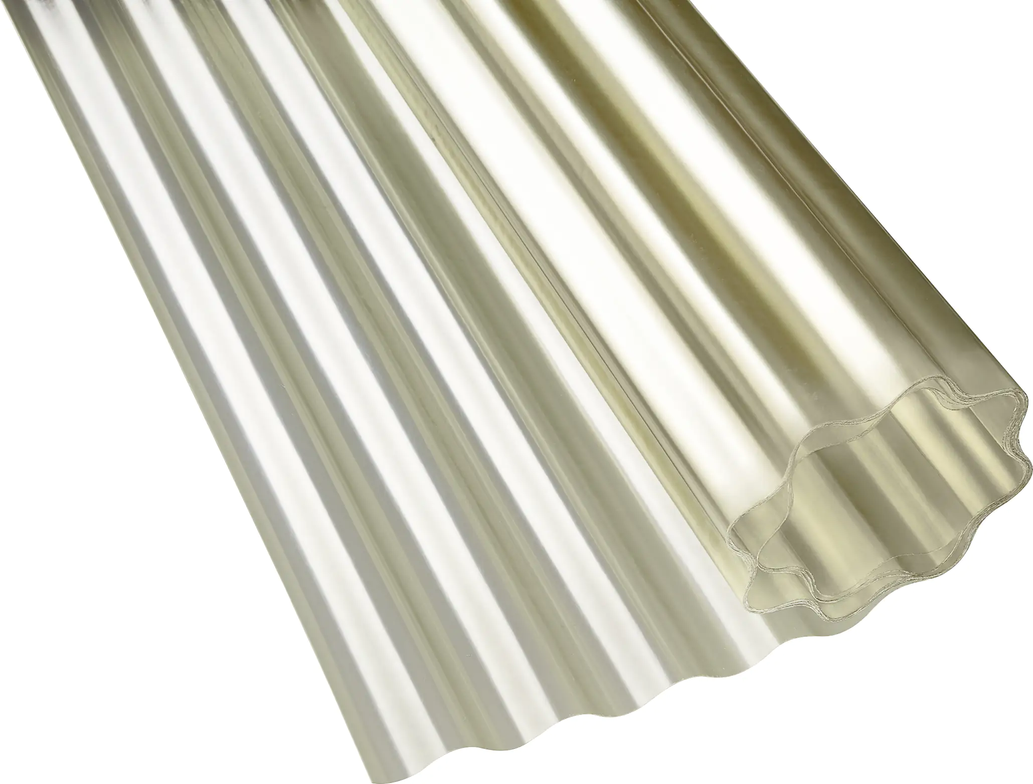 Gutta Polyester-Wellbahn Sinus 76/18 Meterware 150 cm natur