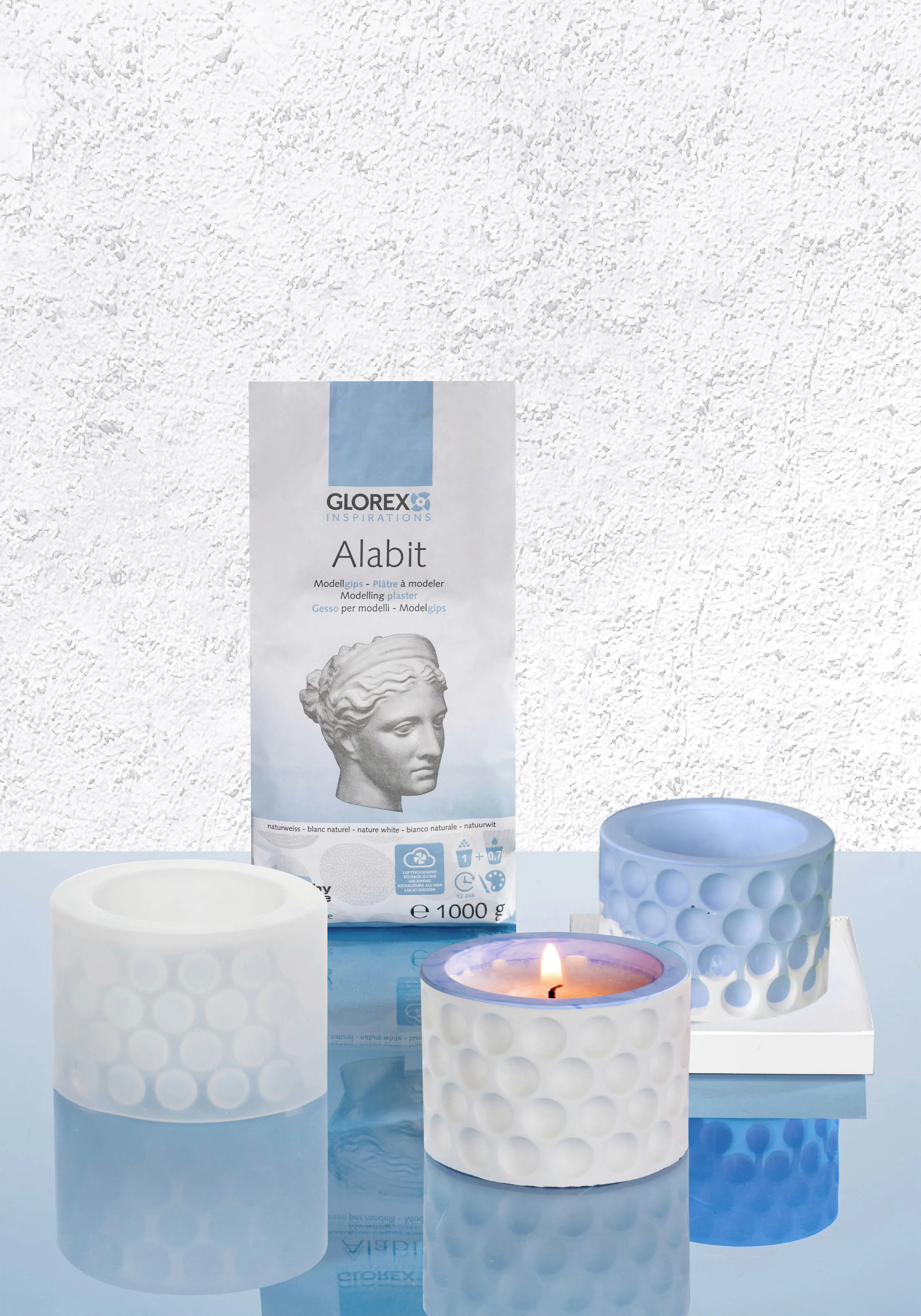 Glorex Alabit Modellgips 1 kg, naturweiß