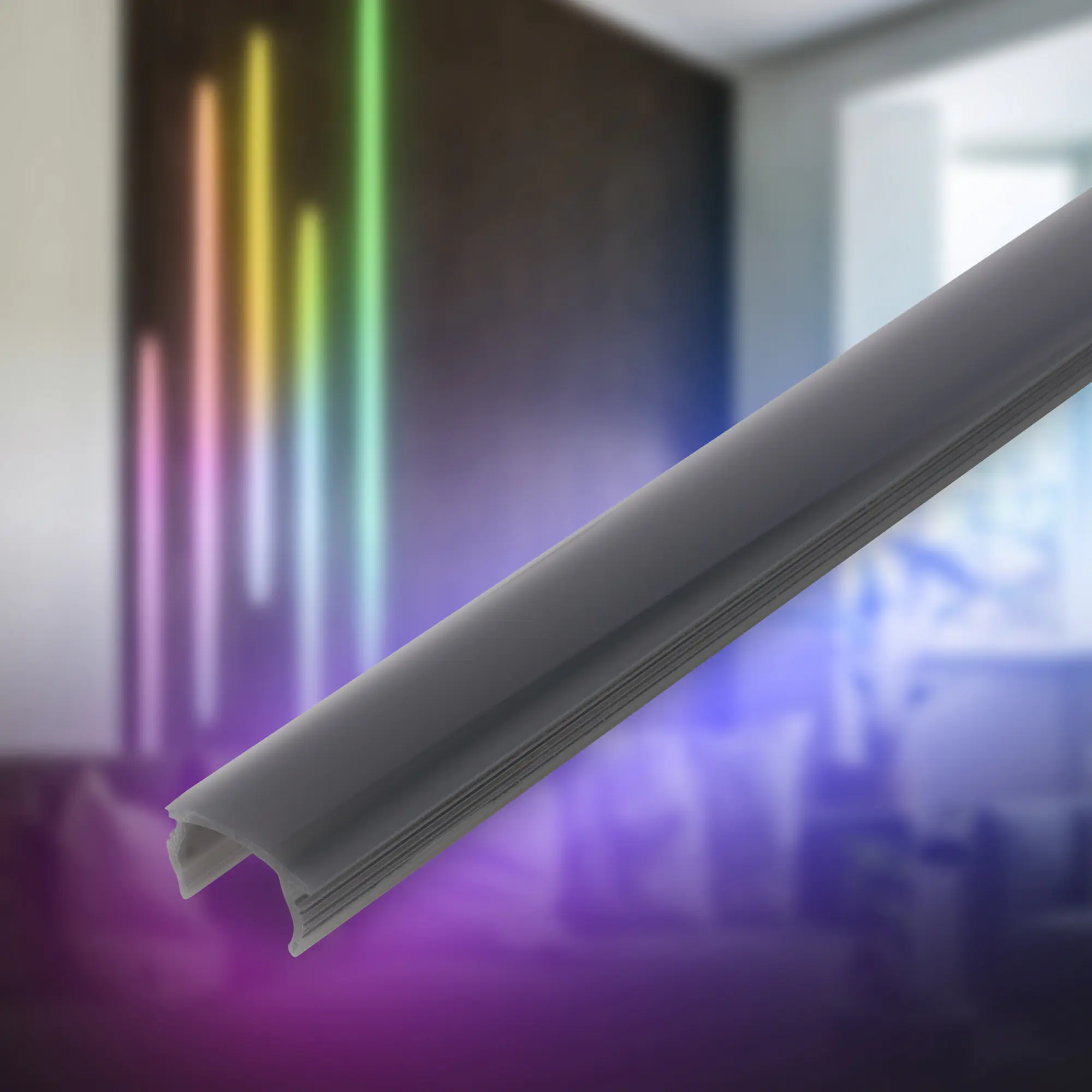 PC Profil Diffusor für Akustikpaneele Kunstoff 130 cm Rauchglas Optik 16-17 mm