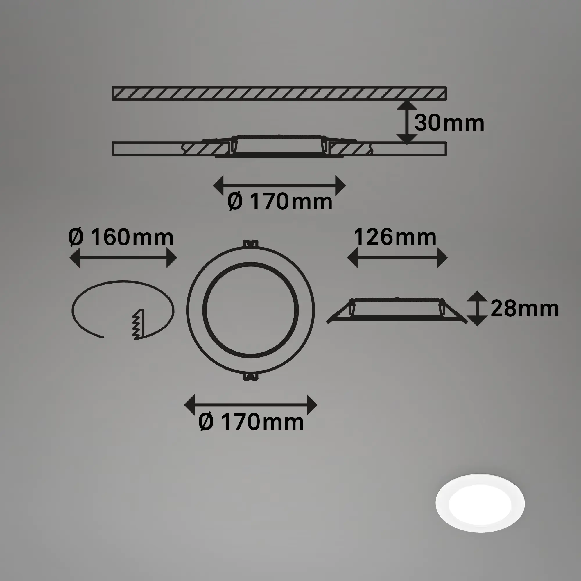 Briloner LED Einbauleuchte Ultraflat 12W 1200lm weiß