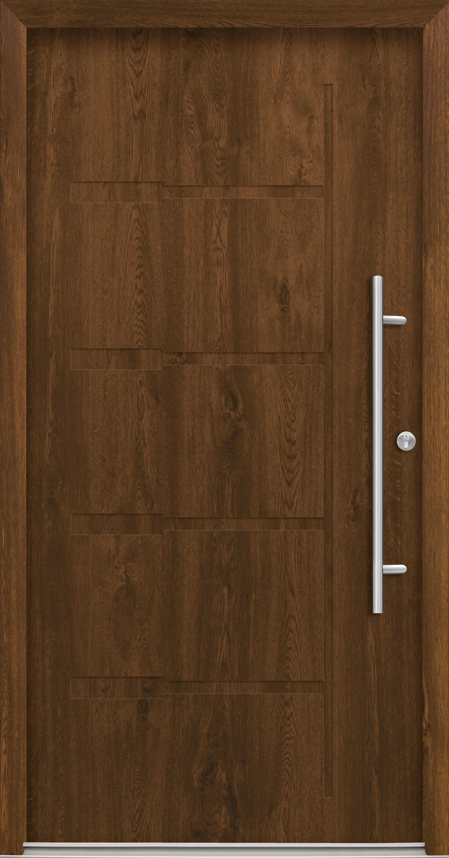 Splendoor Haustür Passivedoor Premium H1 Nussbaum DIN Rechts 100 x 210 cm