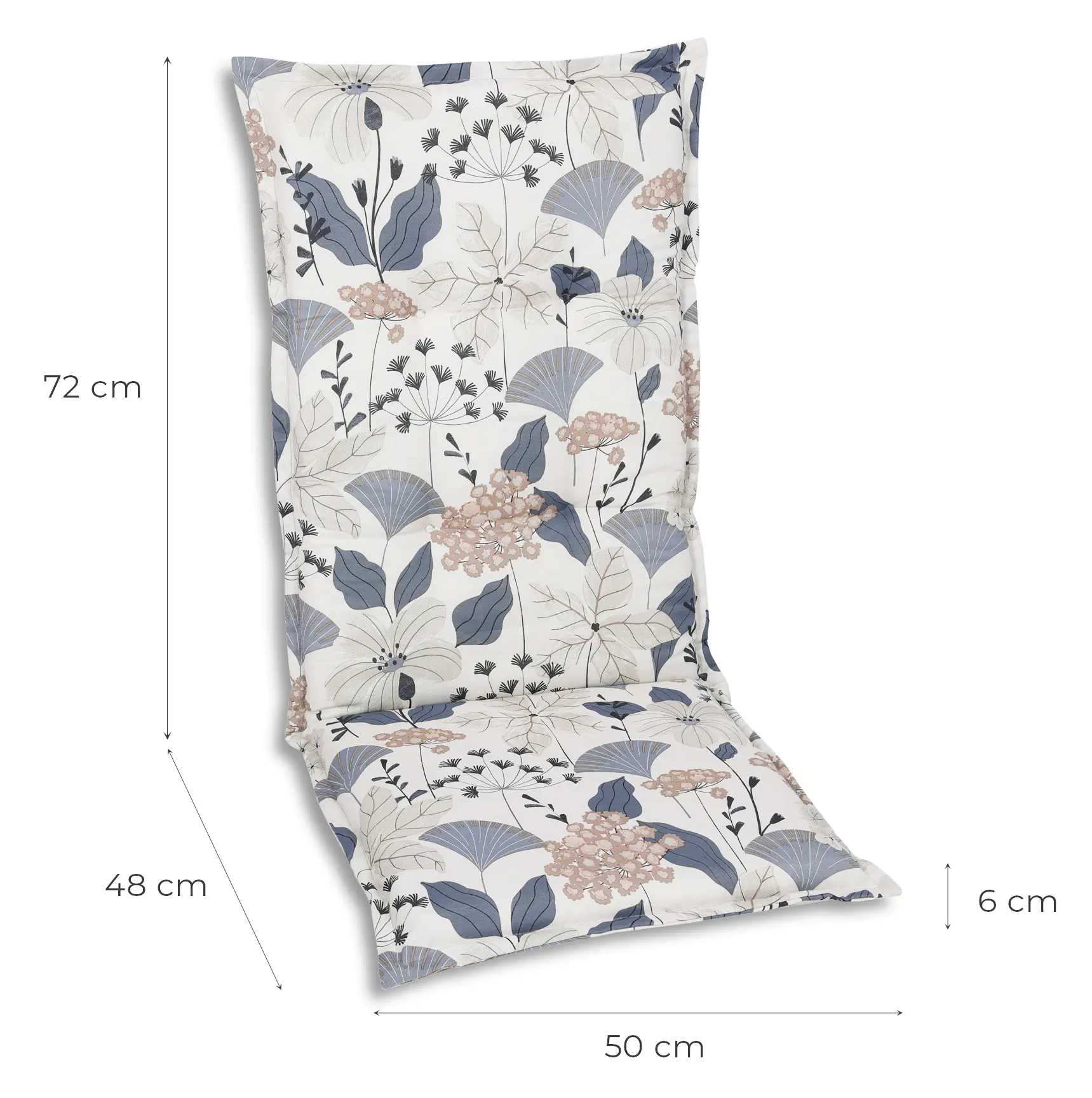 GO-DE Sesselauflage hoch 50 x 120 x 6 cm beige