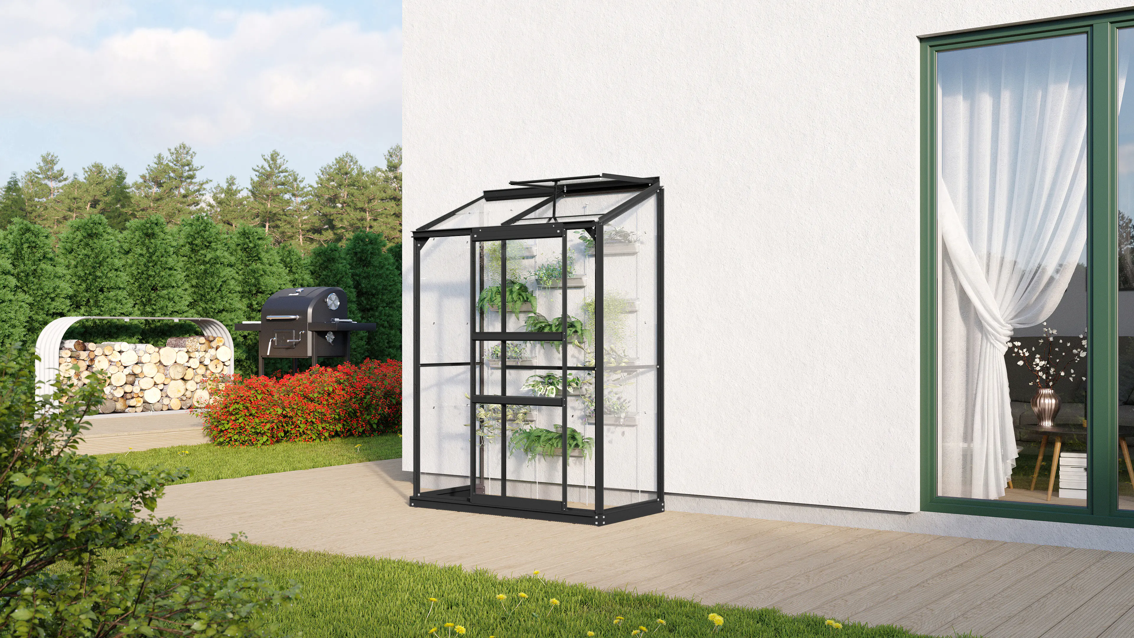 Vitavia Anlehngewächshaus Styx 900 65 x 130 cm 3 mm ESG
