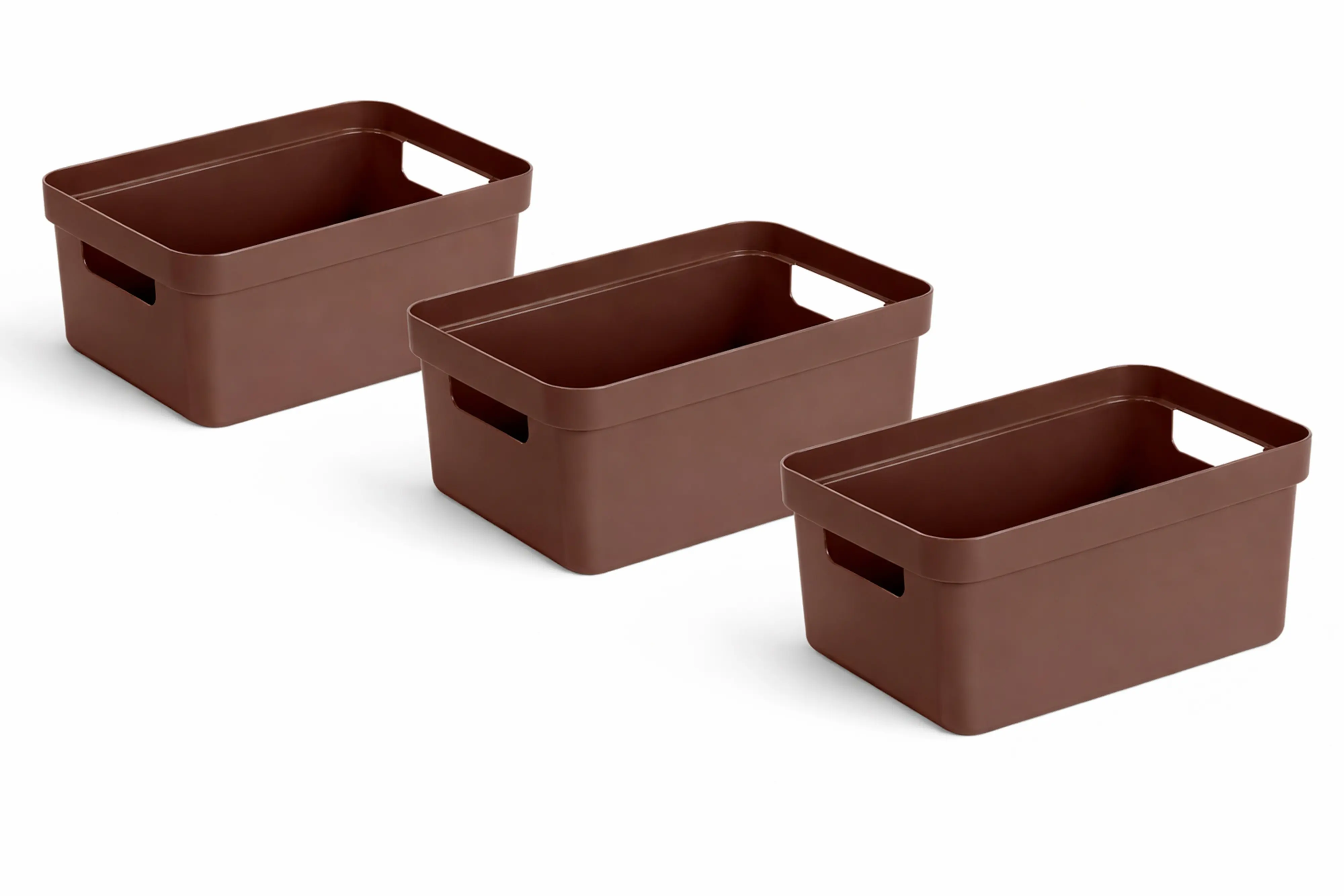 Sunware Aufbewahrungsbox Sigma Home mit Griffen 35 x 24,6 cm 9 L schoko 3er Set