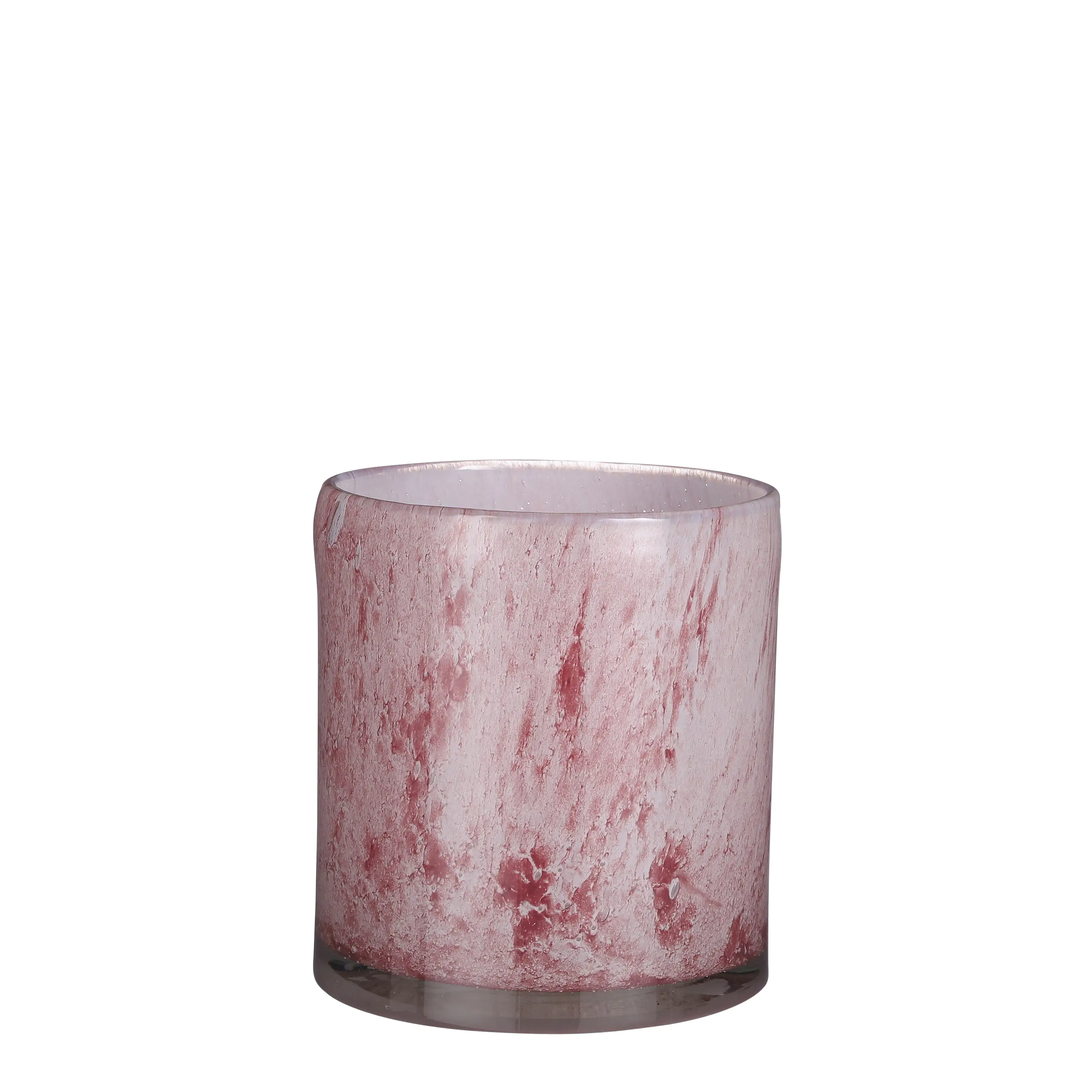 Mica Glas Vase Estelle zylinder hellrosa, 18,5 x 17 cm