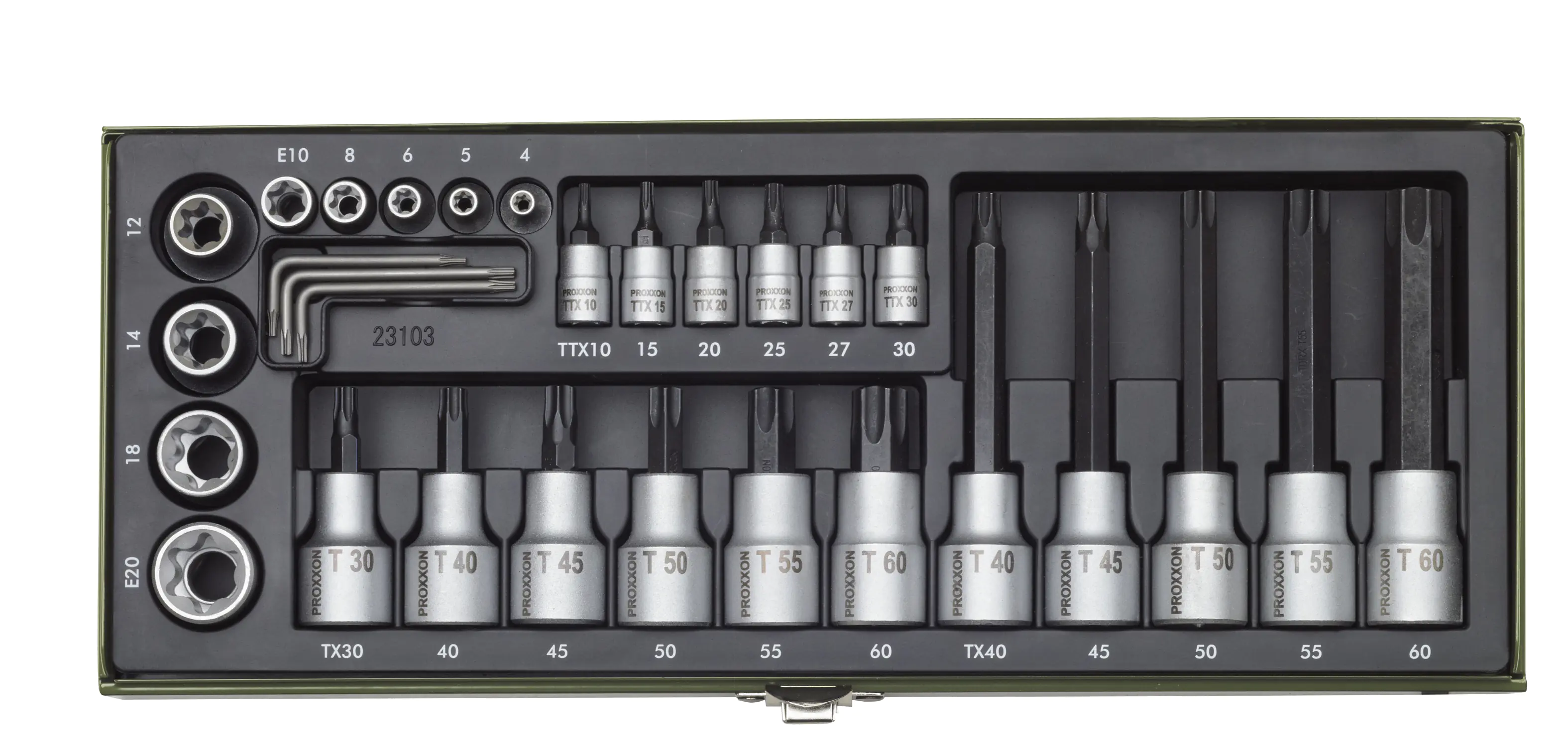 Proxxon Steckschlüsselsatz TX 1/4" + 1/2" 29-teilig