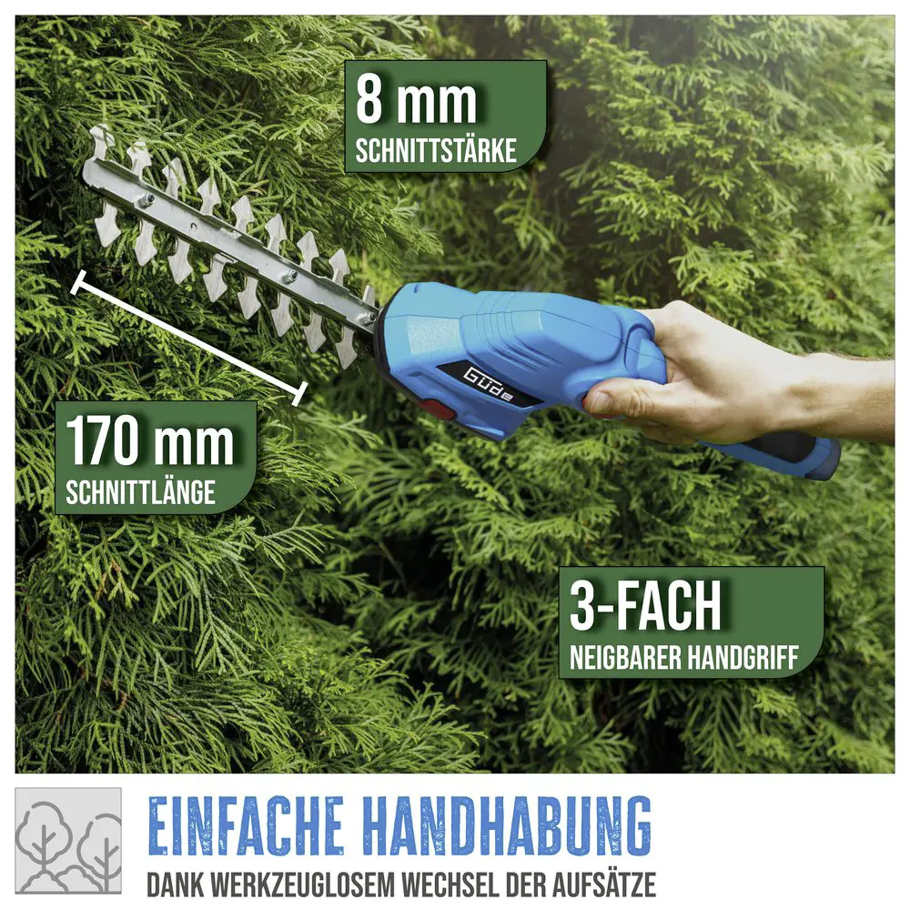 Güde Gras-& Strauchschere GPS 7.2V-1.5 LI-ION, 9 / 17 cm Schnittbreite