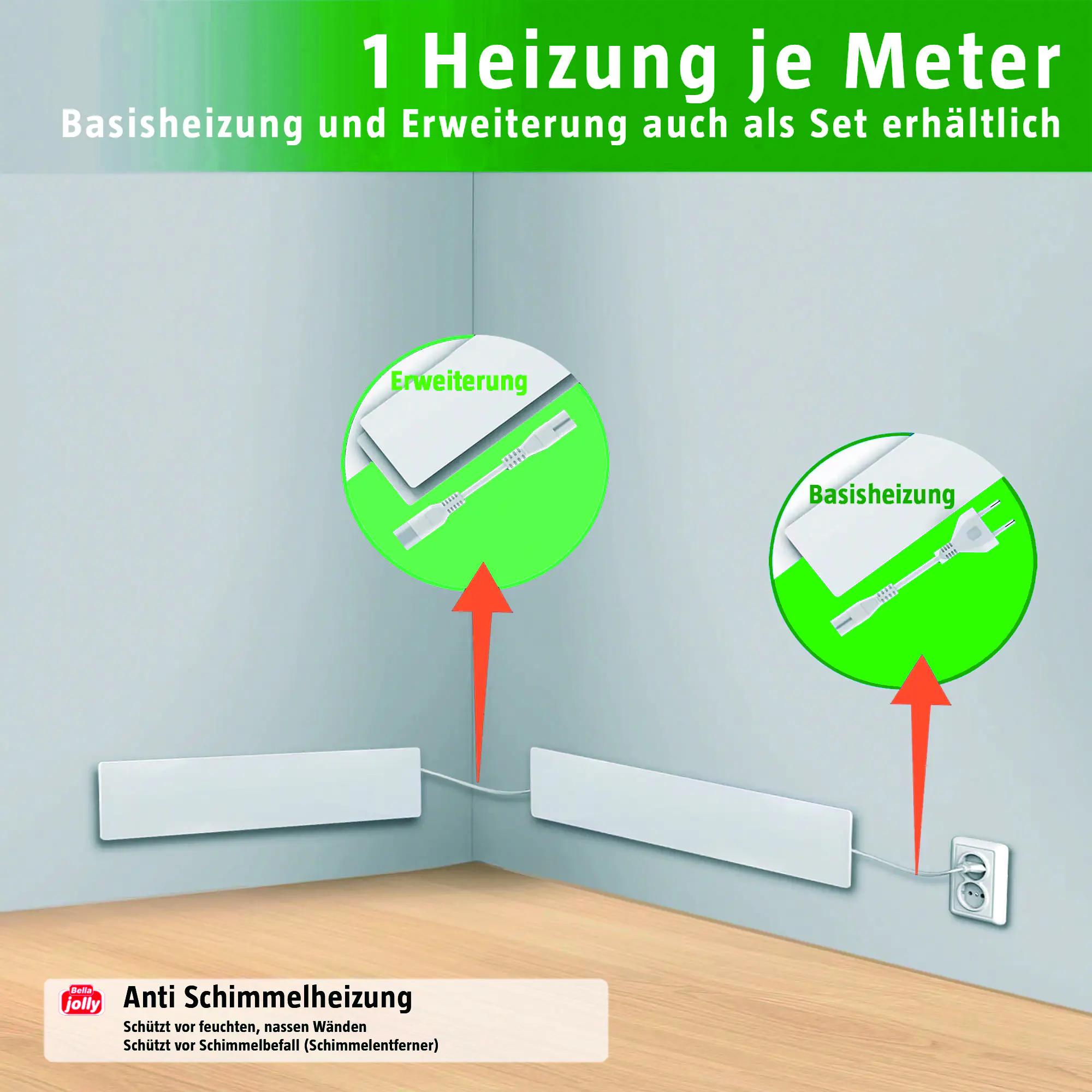 Bella Jolly Infrarotheizung Anti-Schimmel Erweiterung SHK2 - 10 x 50 cm