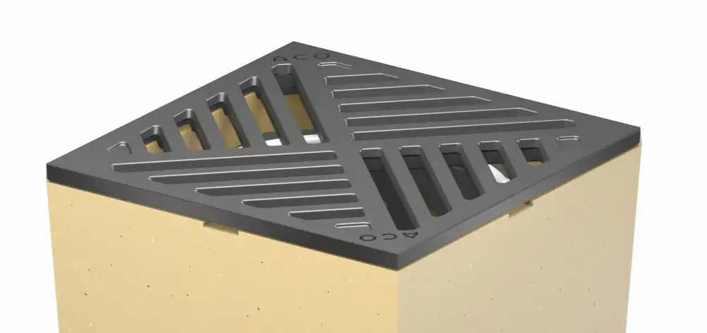 ACO Self Gussrost für Hofablauf 25 x 25 cm schwarz