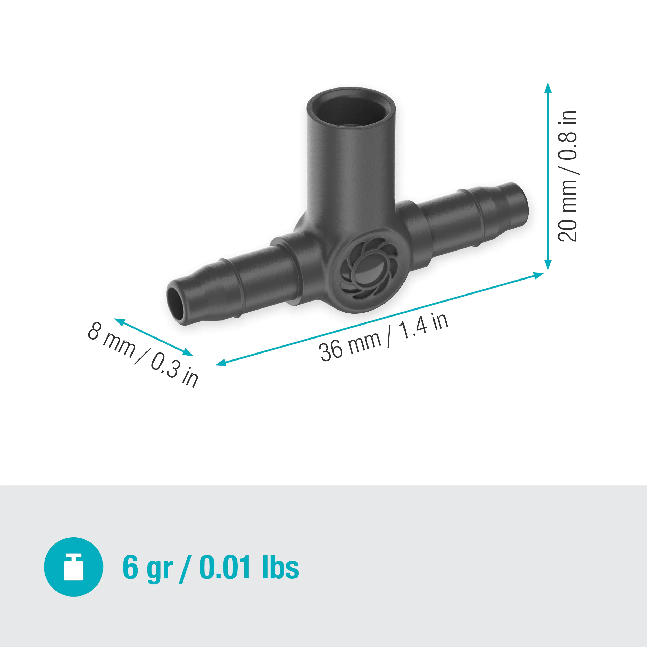 Gardena T-Stück für Sprühdüsen/Endtropfer 4,6 mm (3/16")