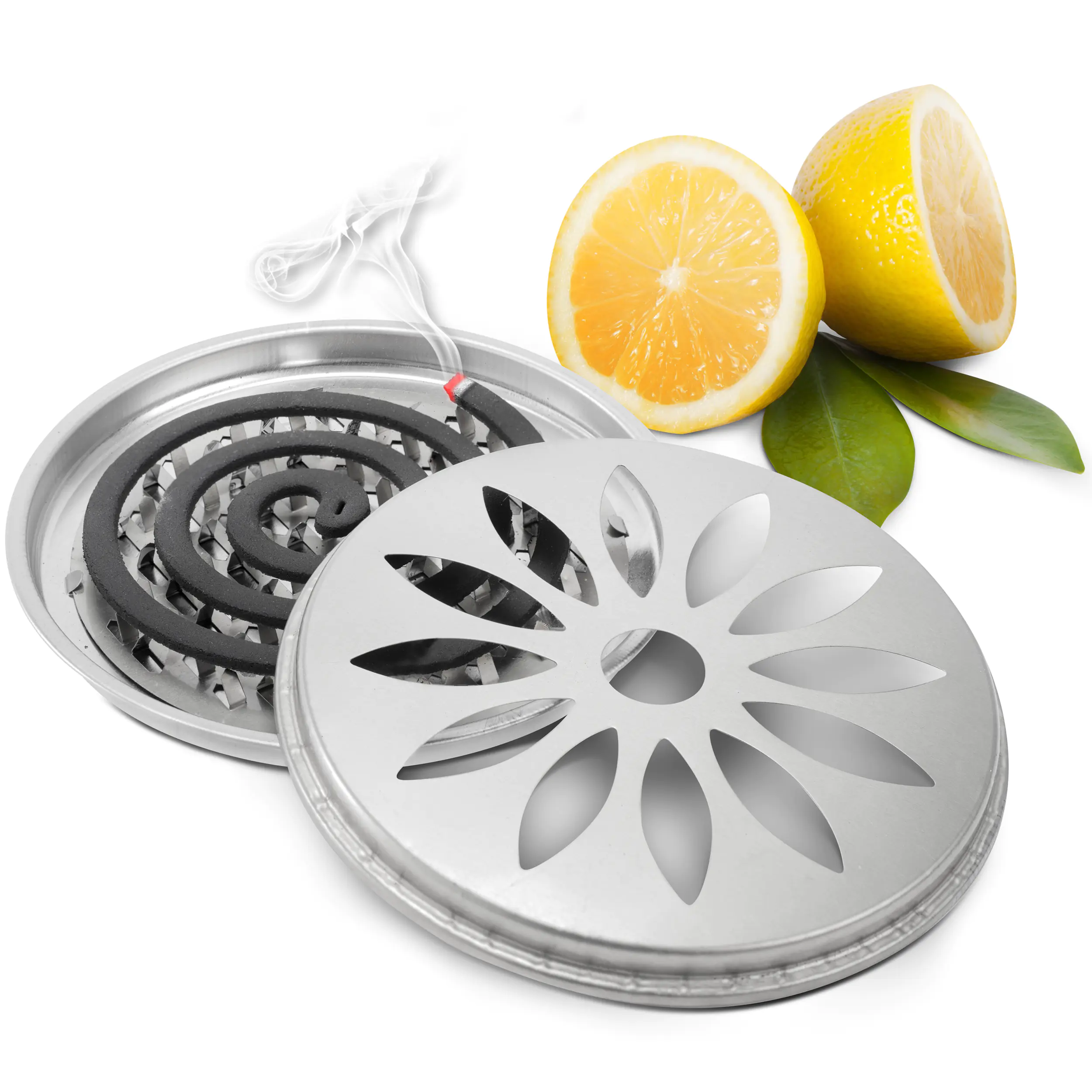 Gardigo Citronella-Räucher Set Räucherspirale mit Räucherschale